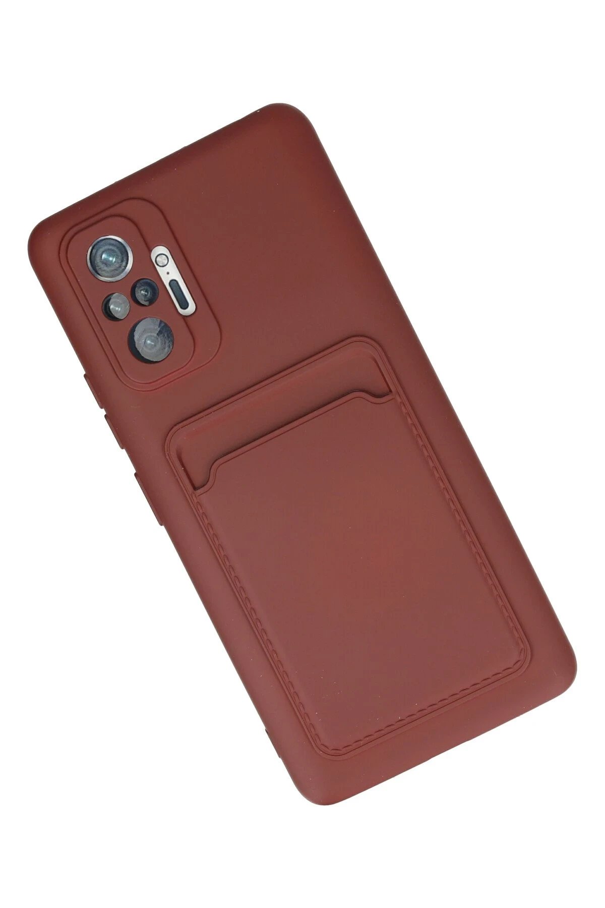 Newface Xiaomi Redmi Note 10 Pro Kılıf Kelvin Kartvizitli Silikon - Bordo