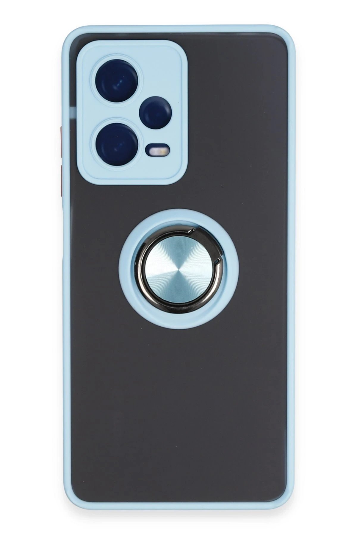 Newface Xiaomi Redmi Note 12 5G Kılıf Montreal Yüzüklü Silikon Kapak - Buz Mavi