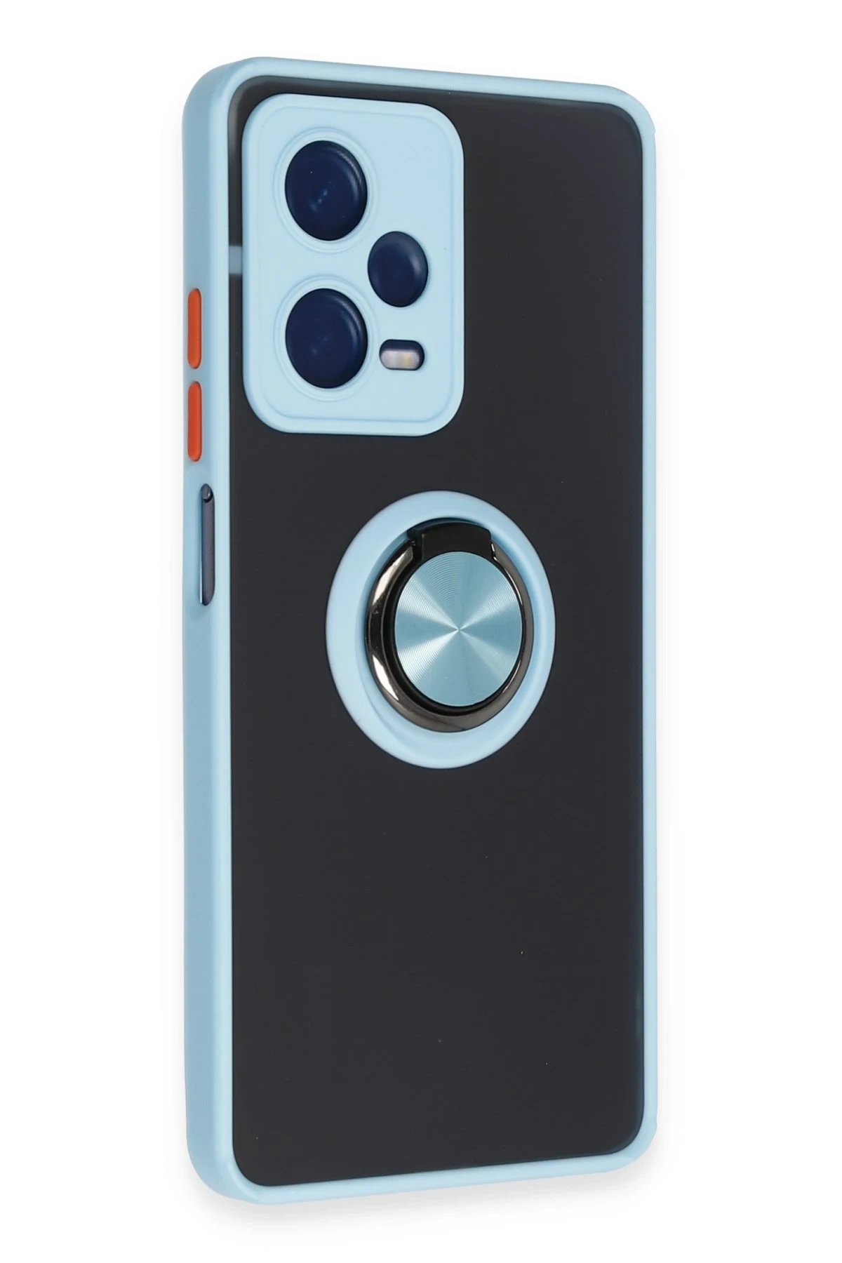 Newface Xiaomi Redmi Note 12 5G Kılıf Montreal Yüzüklü Silikon Kapak - Buz Mavi