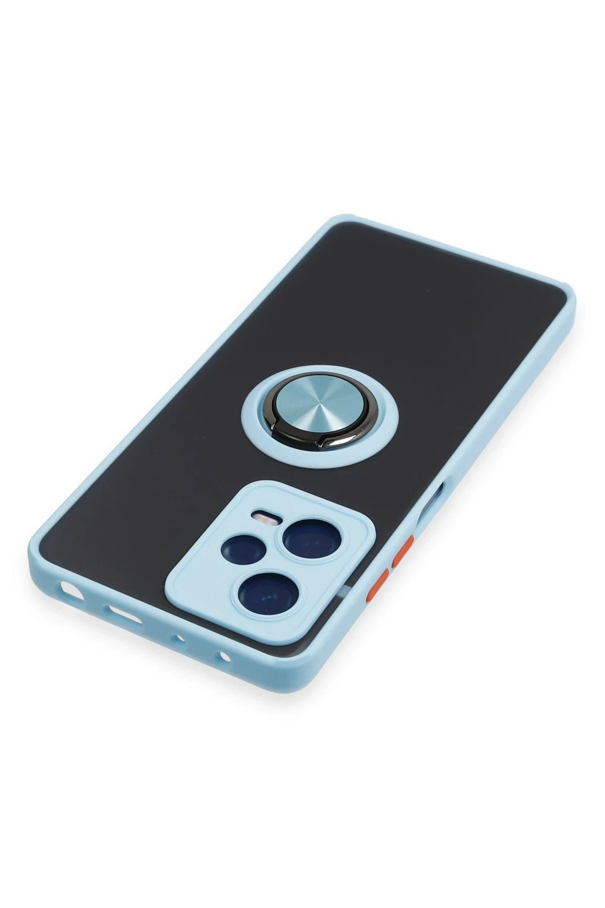 Newface Xiaomi Redmi Note 12 5G Kılıf Montreal Yüzüklü Silikon Kapak - Buz Mavi