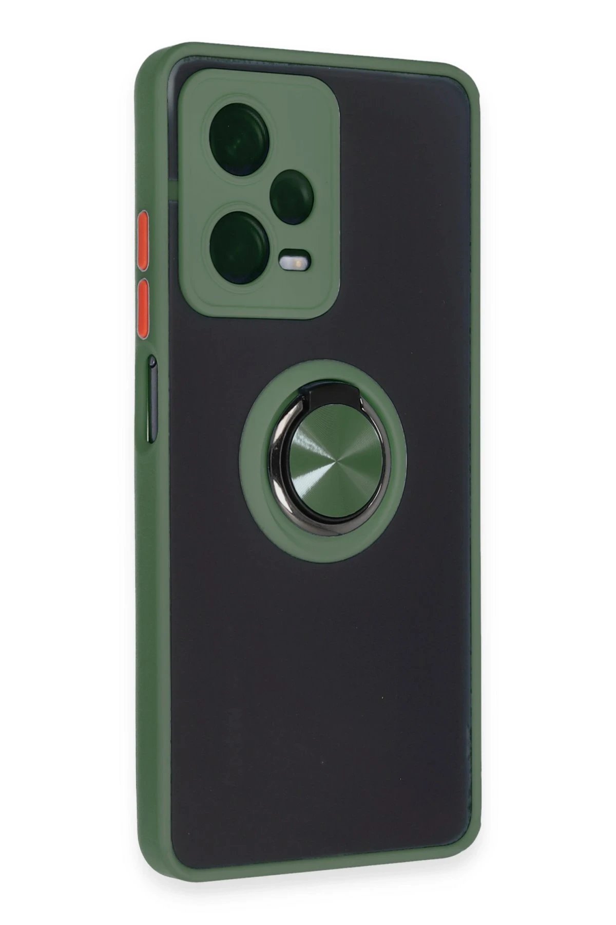 Newface Xiaomi Redmi Note 12 5G Kılıf Montreal Yüzüklü Silikon Kapak - Yeşil