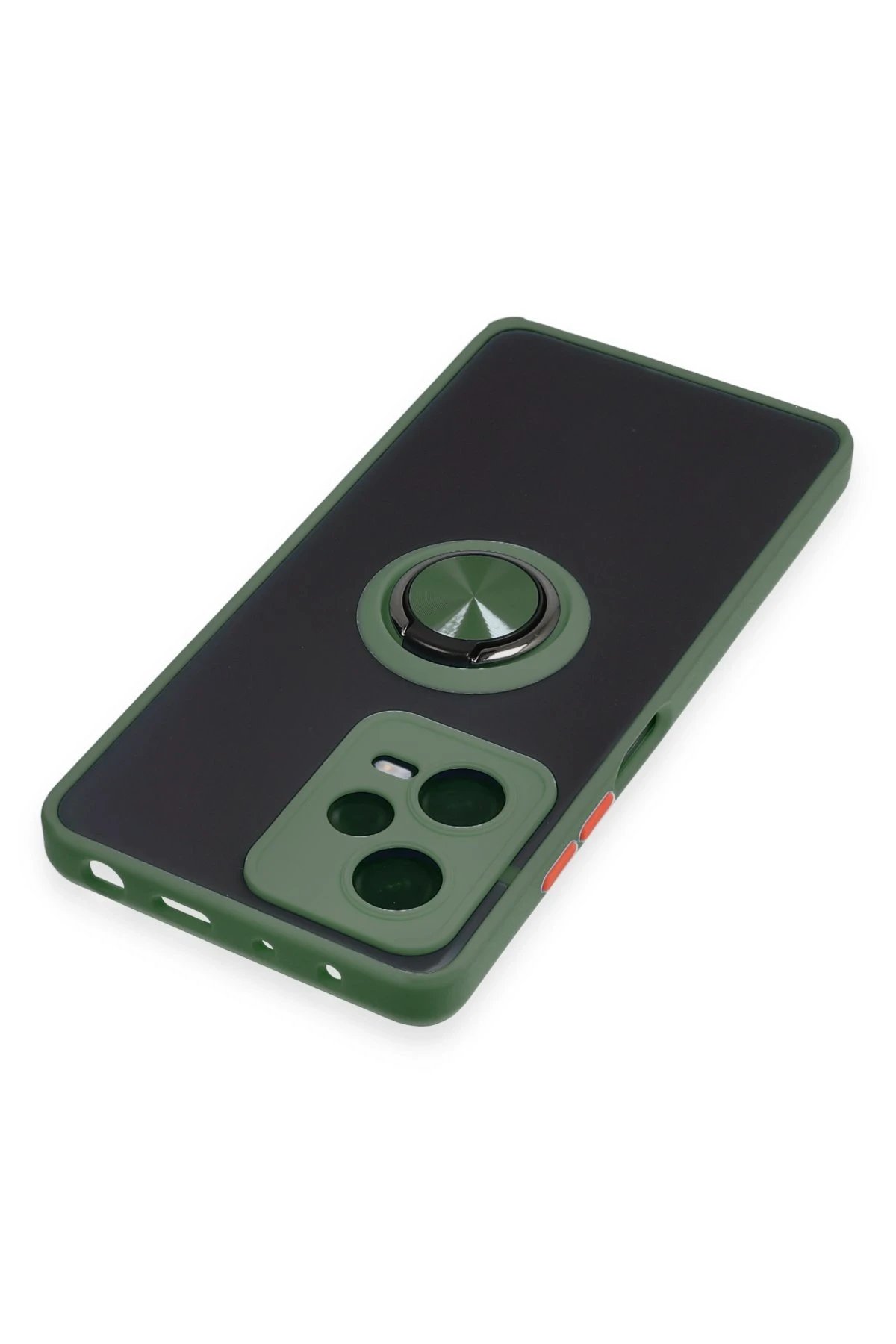 Newface Xiaomi Redmi Note 12 5G Kılıf Montreal Yüzüklü Silikon Kapak - Yeşil