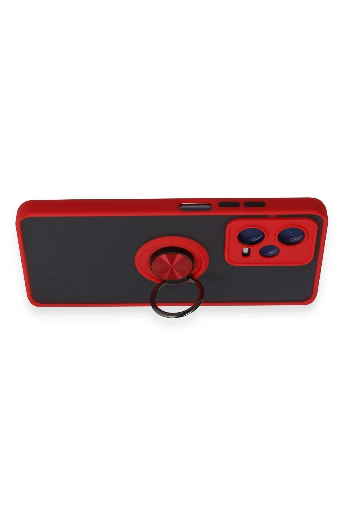 Newface Xiaomi Redmi Note 12 5G Kılıf Montreal Yüzüklü Silikon Kapak - Kırmızı