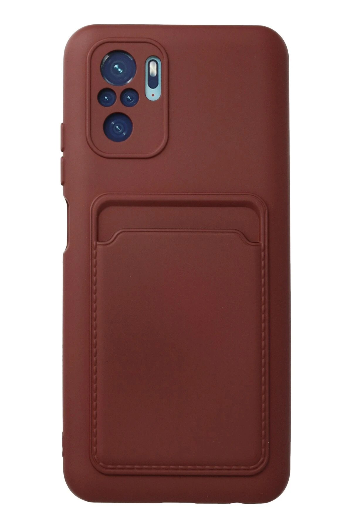 Newface Xiaomi Redmi Note 10S Kılıf Kelvin Kartvizitli Silikon - Bordo