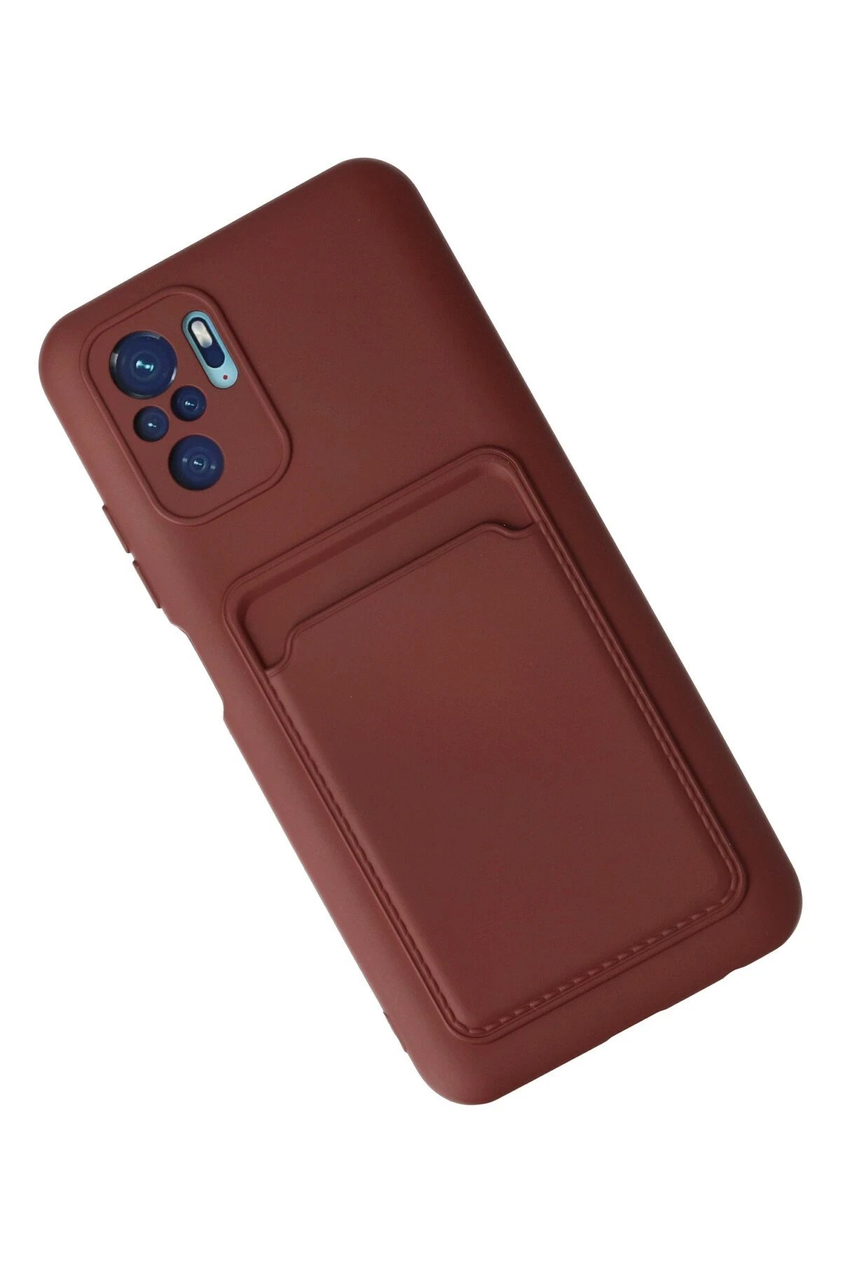 Newface Xiaomi Redmi Note 10S Kılıf Kelvin Kartvizitli Silikon - Bordo