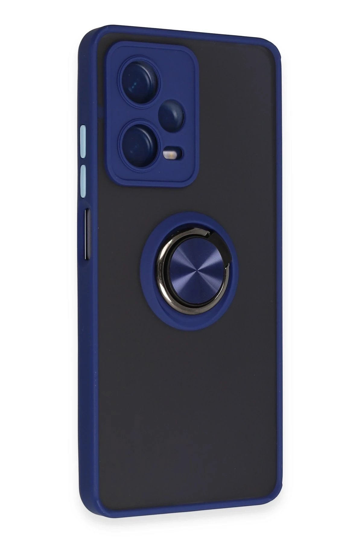 Newface Xiaomi Redmi Note 12 5G Kılıf Montreal Yüzüklü Silikon Kapak - Lacivert