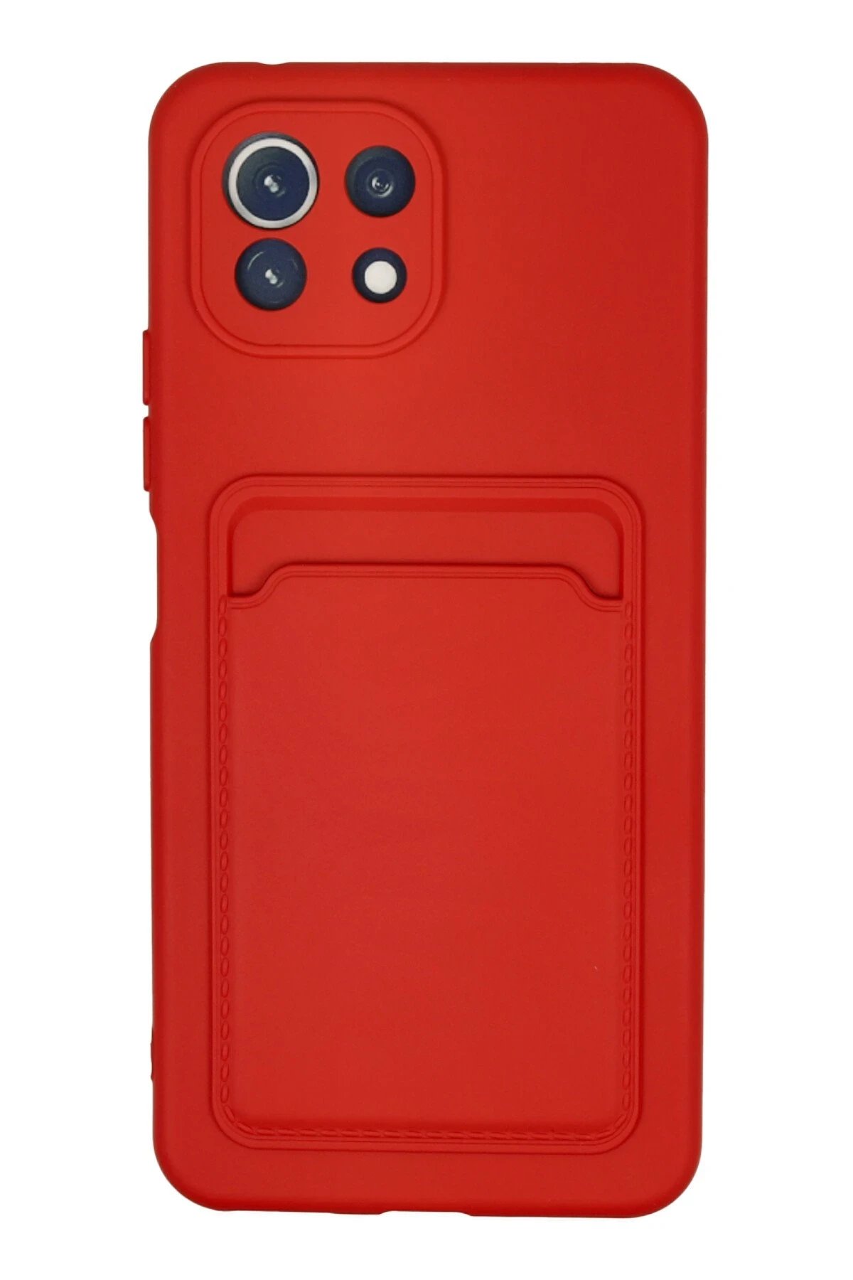 Newface Xiaomi Mi 11 Kılıf Kelvin Kartvizitli Silikon - Kırmızı