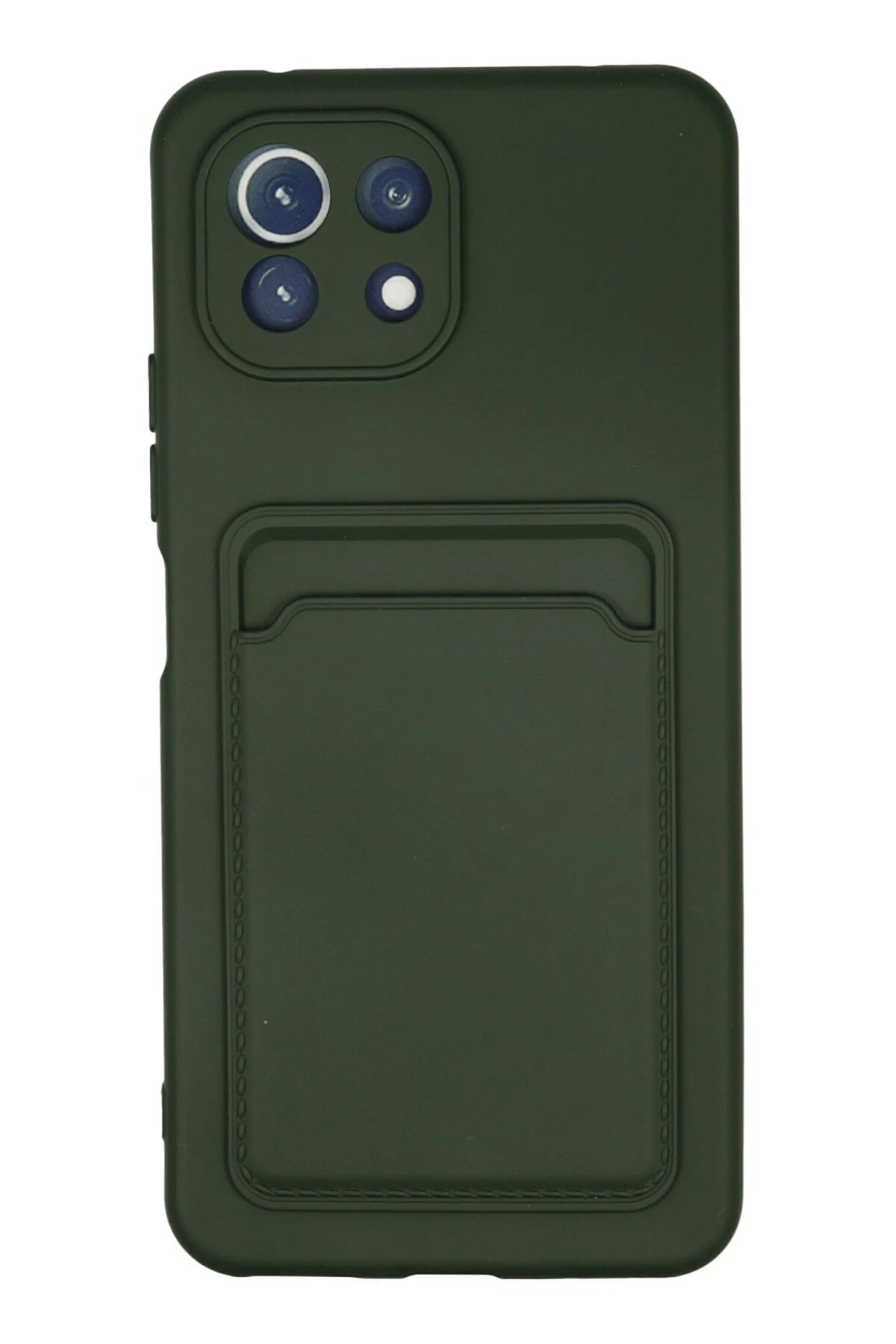 Newface Xiaomi Mi 11 Kılıf Kelvin Kartvizitli Silikon - Koyu Yeşil