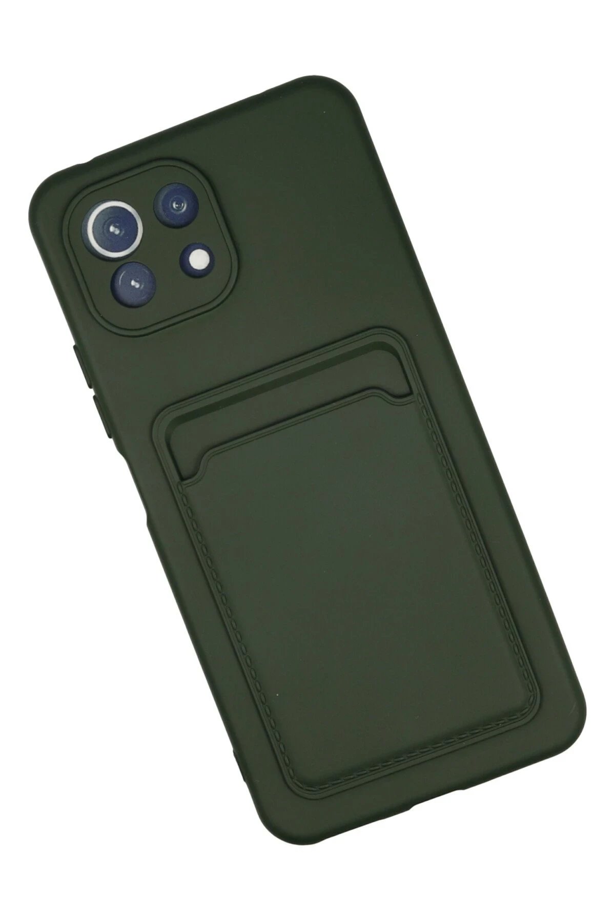 Newface Xiaomi Mi 11 Kılıf Kelvin Kartvizitli Silikon - Koyu Yeşil