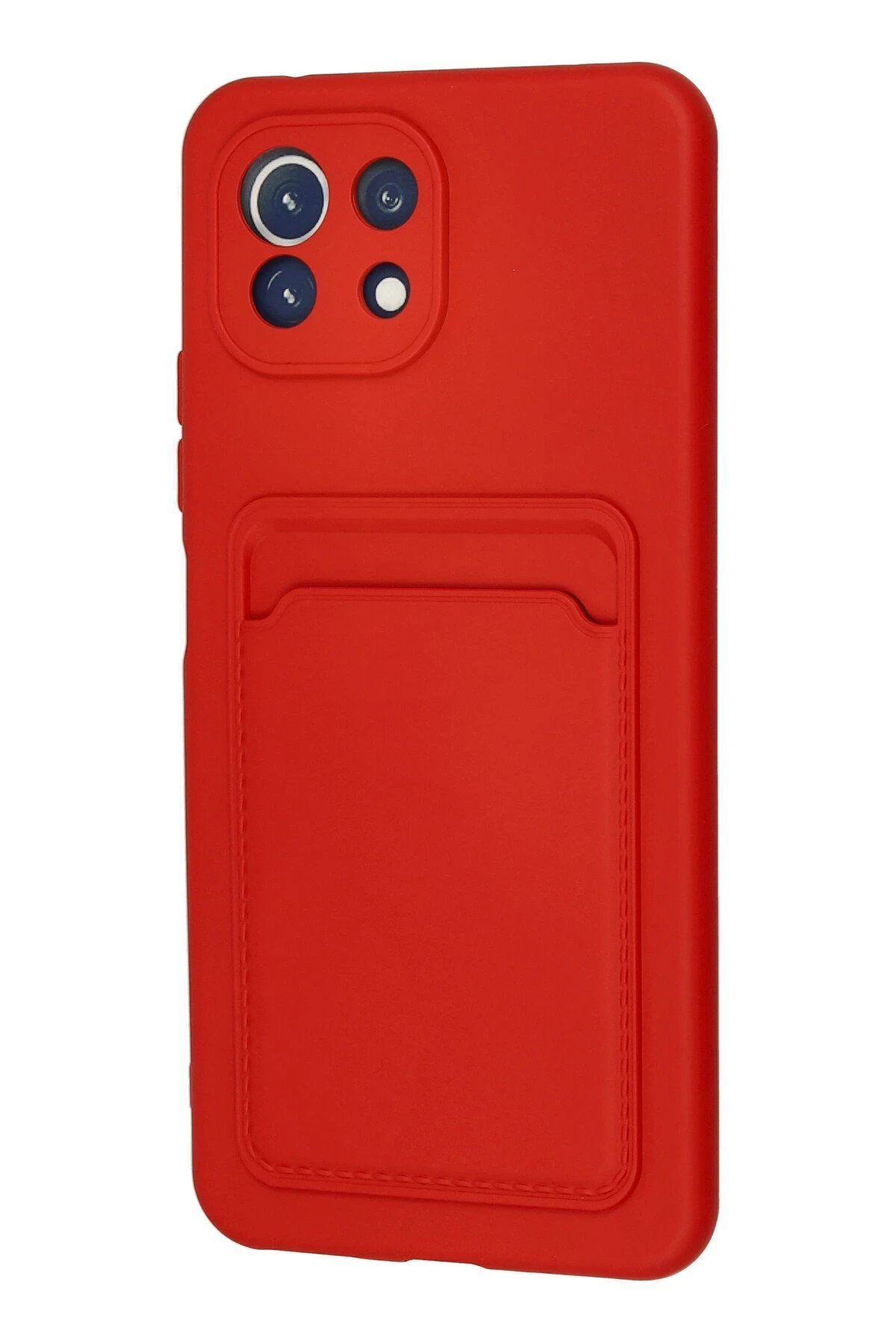 Newface Xiaomi Mİ 11 Lite Kılıf Kelvin Kartvizitli Silikon - Kırmızı