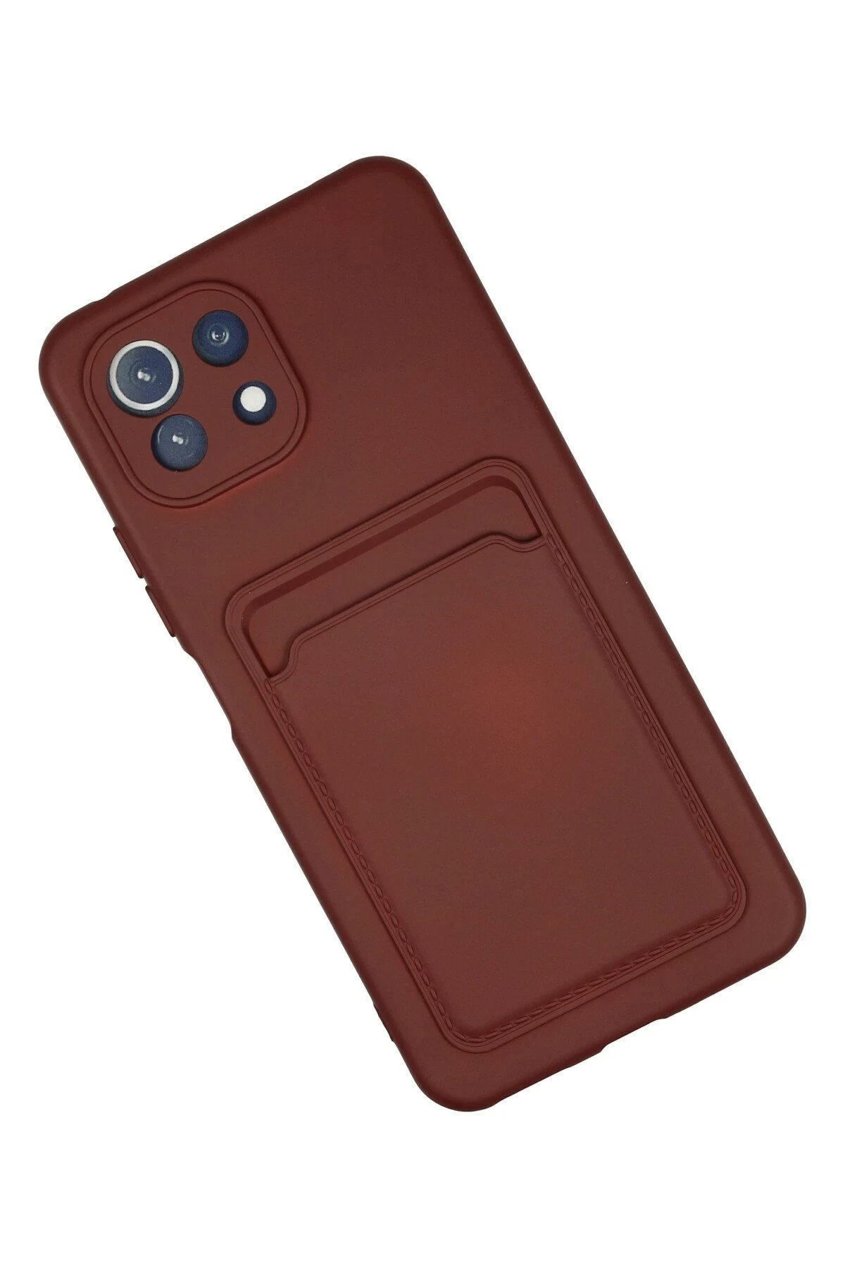 Newface Xiaomi Mİ 11 Lite Kılıf Kelvin Kartvizitli Silikon - Bordo