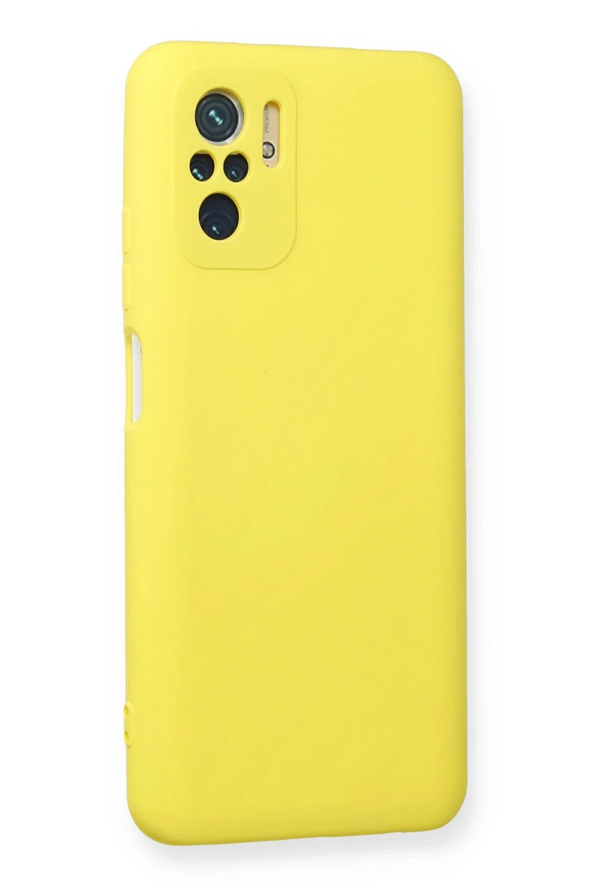 Newface Xiaomi Redmi Note 10 Kılıf Nano içi Kadife Silikon - Sarı