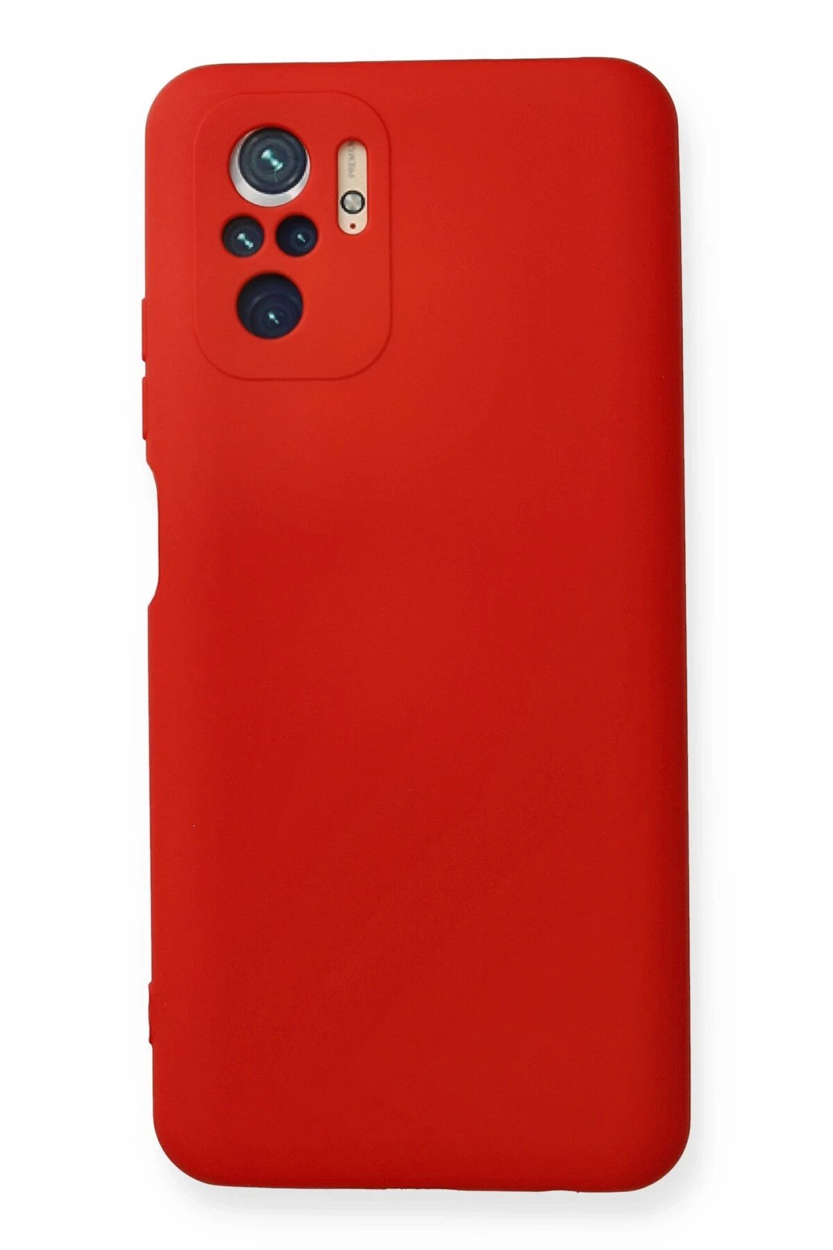 Newface Xiaomi Redmi Note 10 Kılıf Nano içi Kadife Silikon - Kırmızı