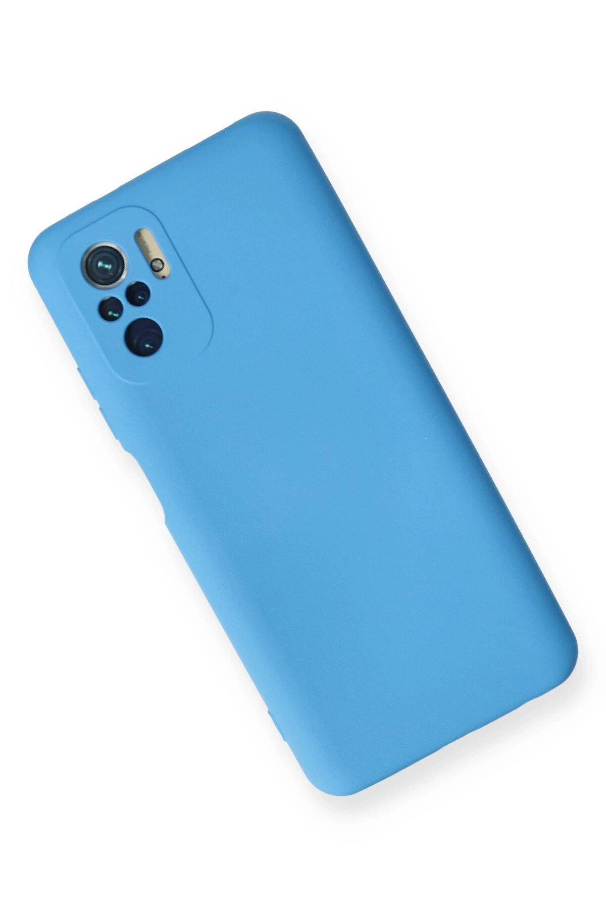 Newface Xiaomi Redmi Note 10 Kılıf Nano içi Kadife Silikon - Mavi