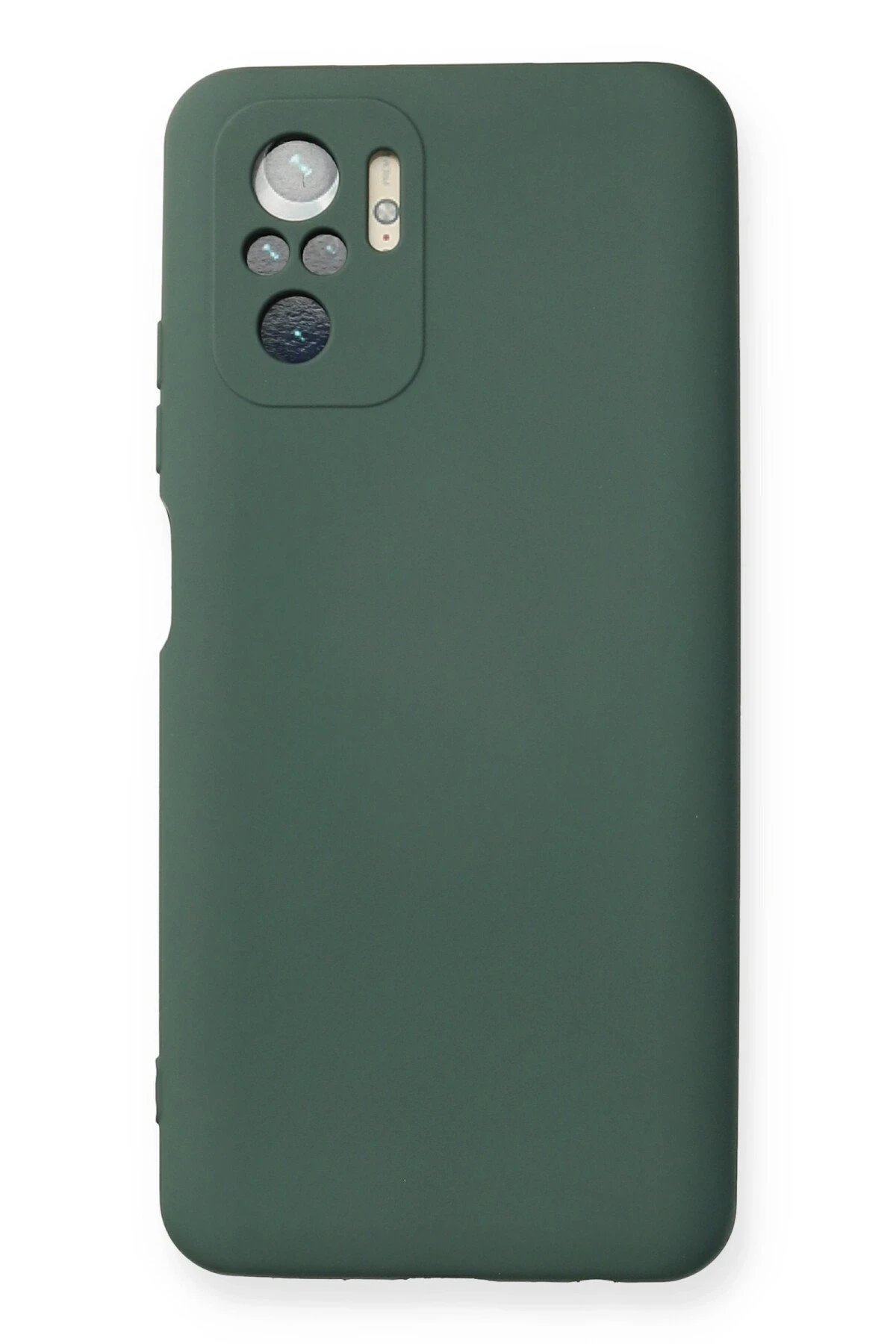 Newface Xiaomi Redmi Note 10 Kılıf Nano içi Kadife Silikon - Koyu Yeşil