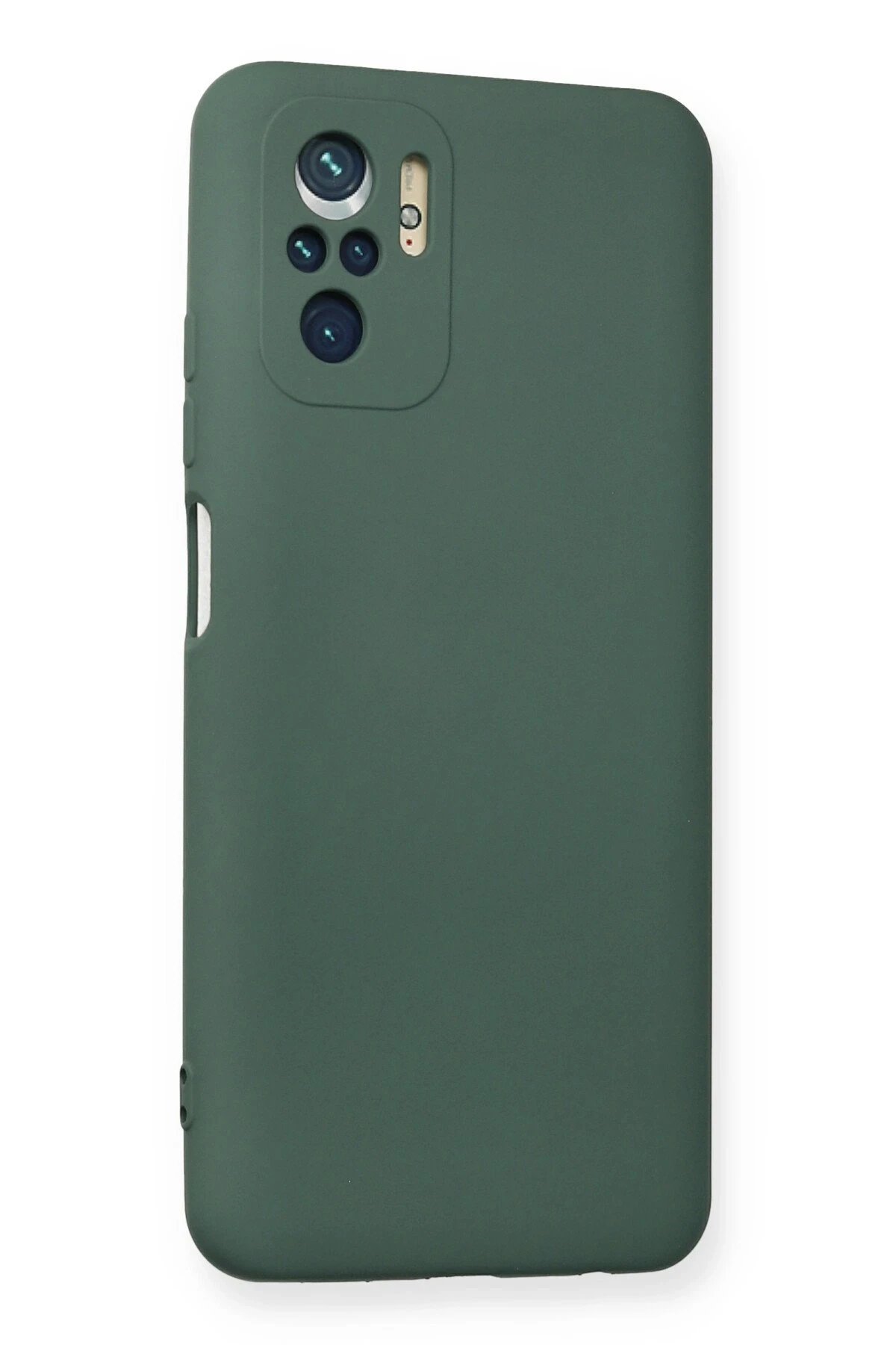 Newface Xiaomi Redmi Note 10 Kılıf Nano içi Kadife Silikon - Koyu Yeşil