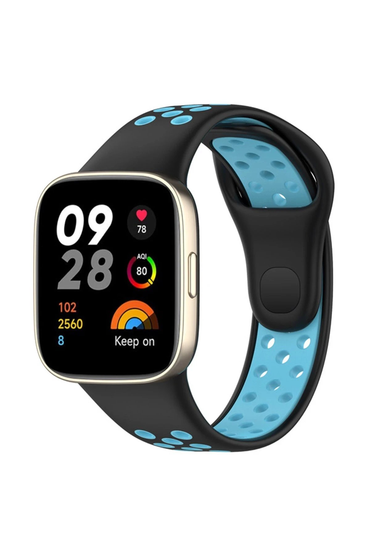 Newface Xiaomi Redmi Watch 3 Spor Delikli Kordon - Siyah-Mavi