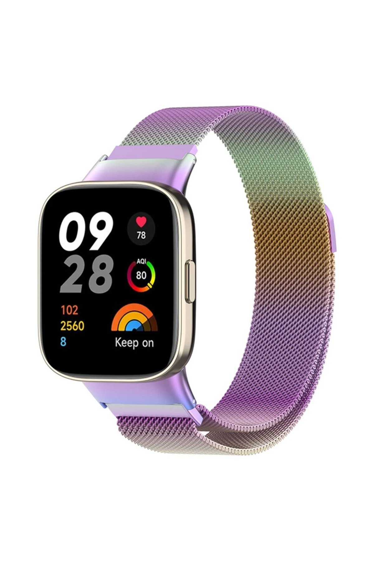 Newface Xiaomi Redmi Watch 3 Metal Mıknatıslı Kordon - Gökkuşağı