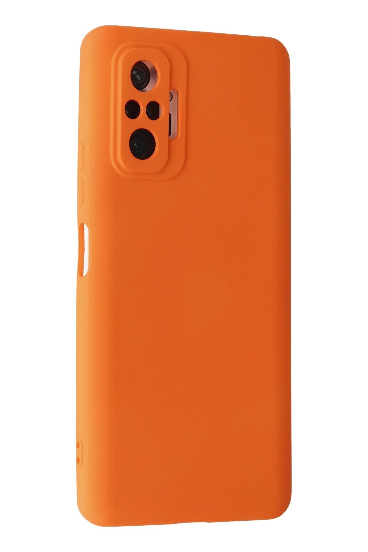 Newface Xiaomi Redmi Note 10 Pro Kılıf Nano içi Kadife Silikon - Turuncu