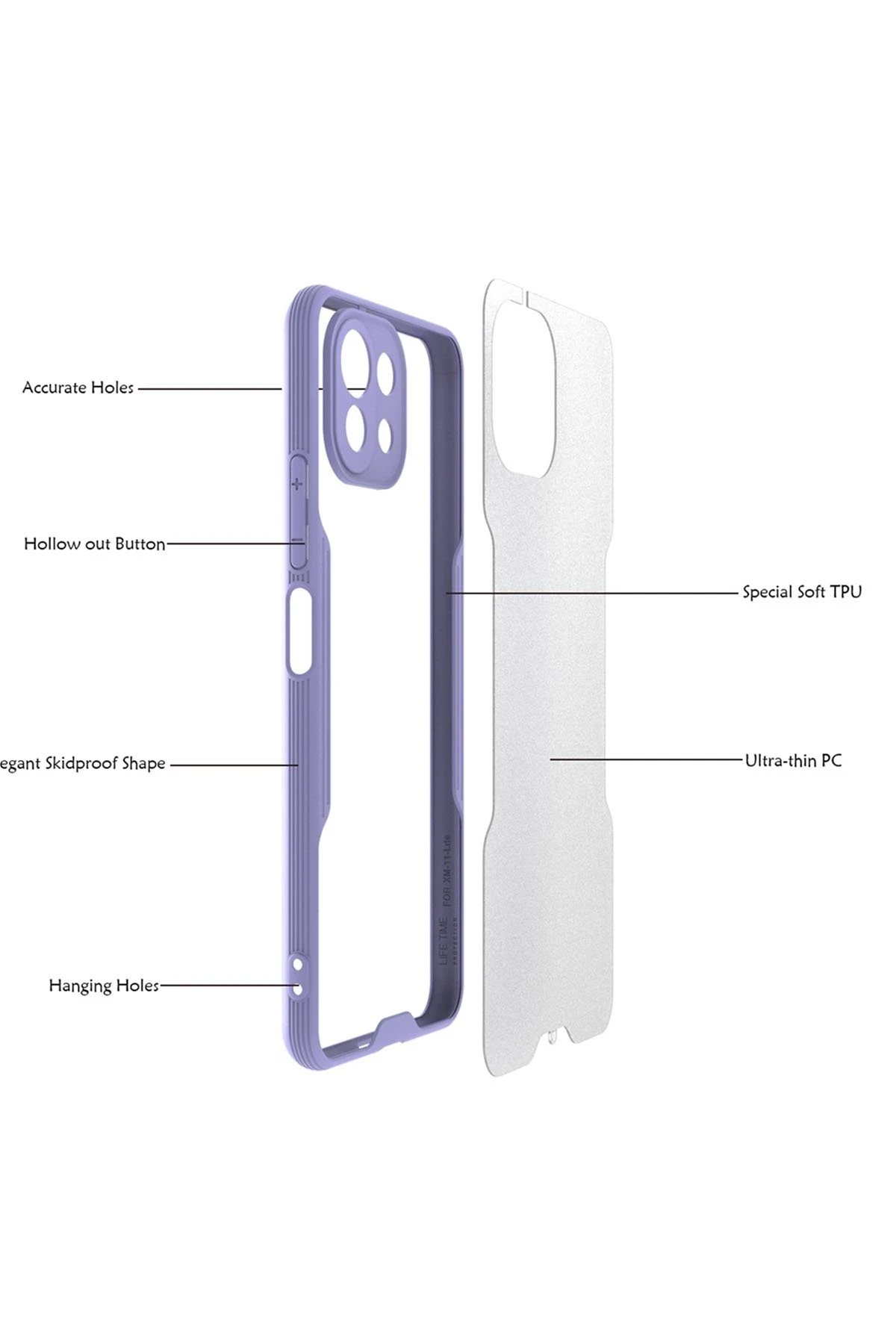 Newface Xiaomi Mİ 11 Lite Kılıf Platin Silikon - Lacivert