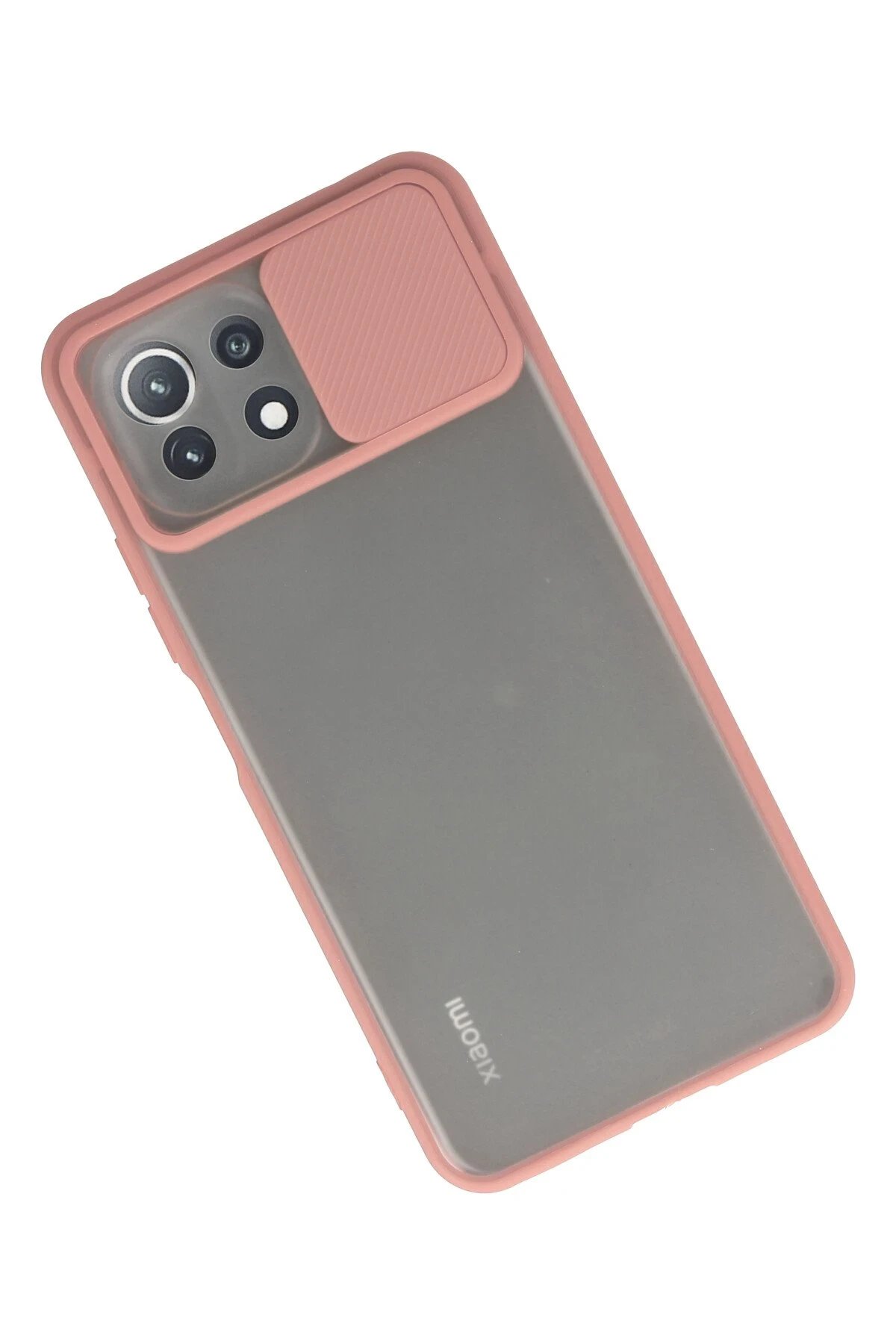 Newface Xiaomi Mİ 11 Lite Kılıf Palm Buzlu Kamera Sürgülü Silikon - Pembe