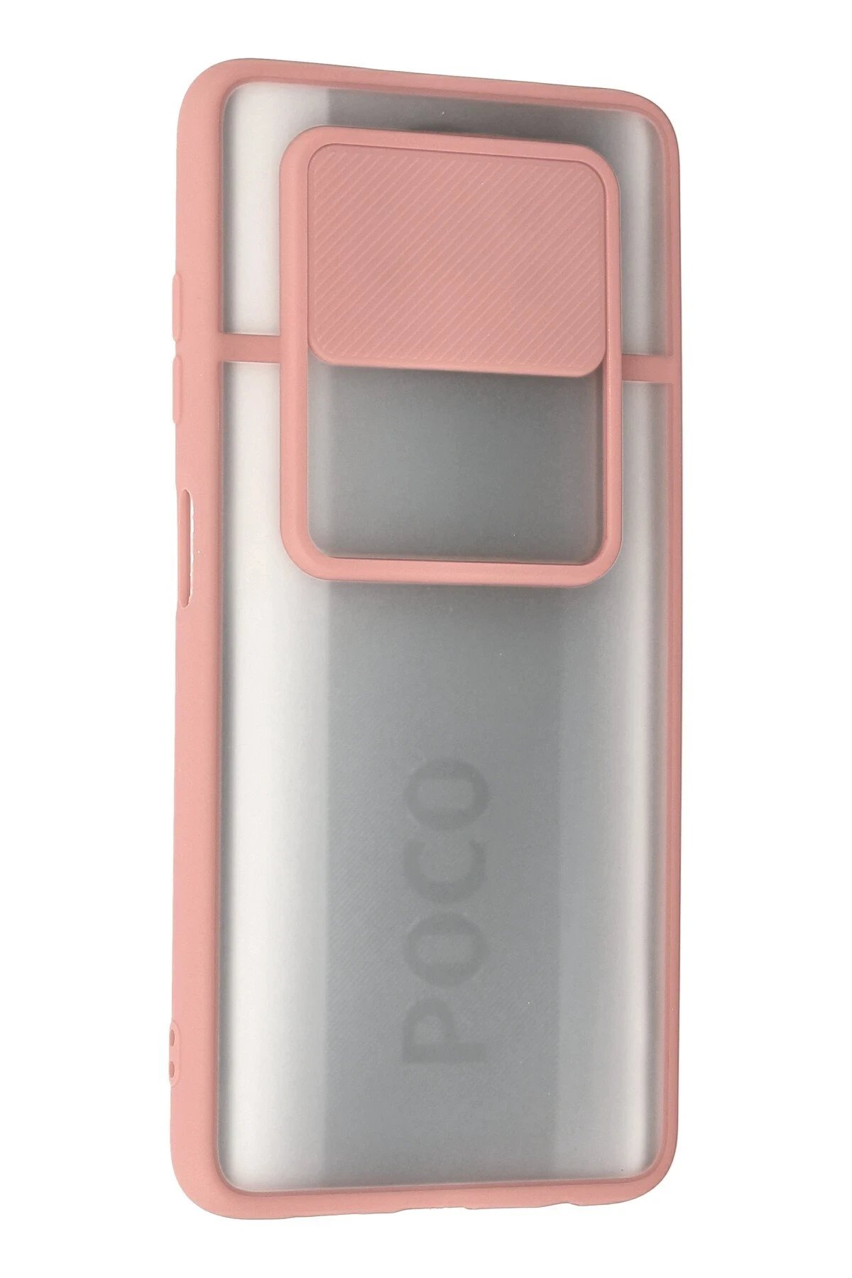 Newface Xiaomi Pocophone X3 Kılıf Palm Buzlu Kamera Sürgülü Silikon - Pembe