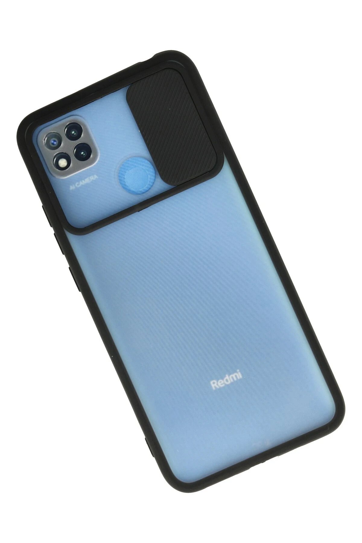 Newface Xiaomi Redmi 9C Kılıf Palm Buzlu Kamera Sürgülü Silikon - Siyah