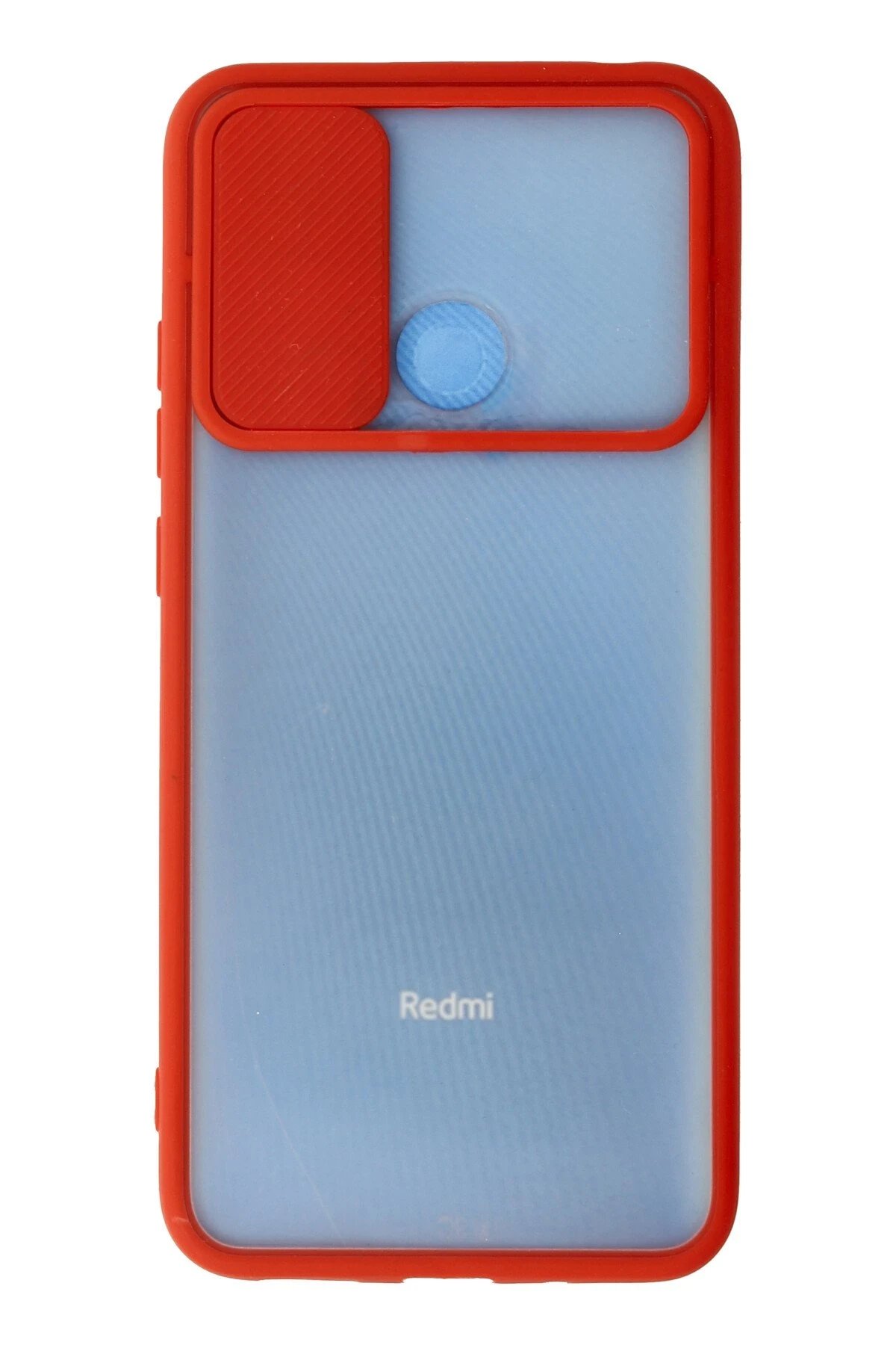 Newface Xiaomi Redmi 9C Kılıf Palm Buzlu Kamera Sürgülü Silikon - Kırmızı