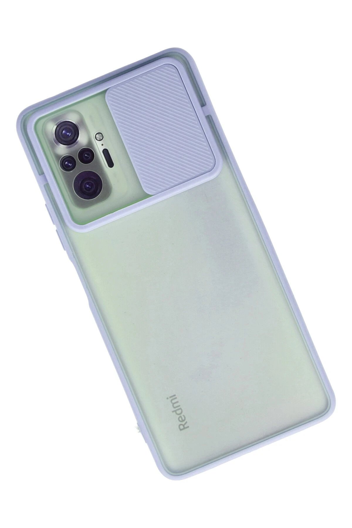 Newface Xiaomi Redmi Note 10 Pro Kılıf Palm Buzlu Kamera Sürgülü Silikon - Lila