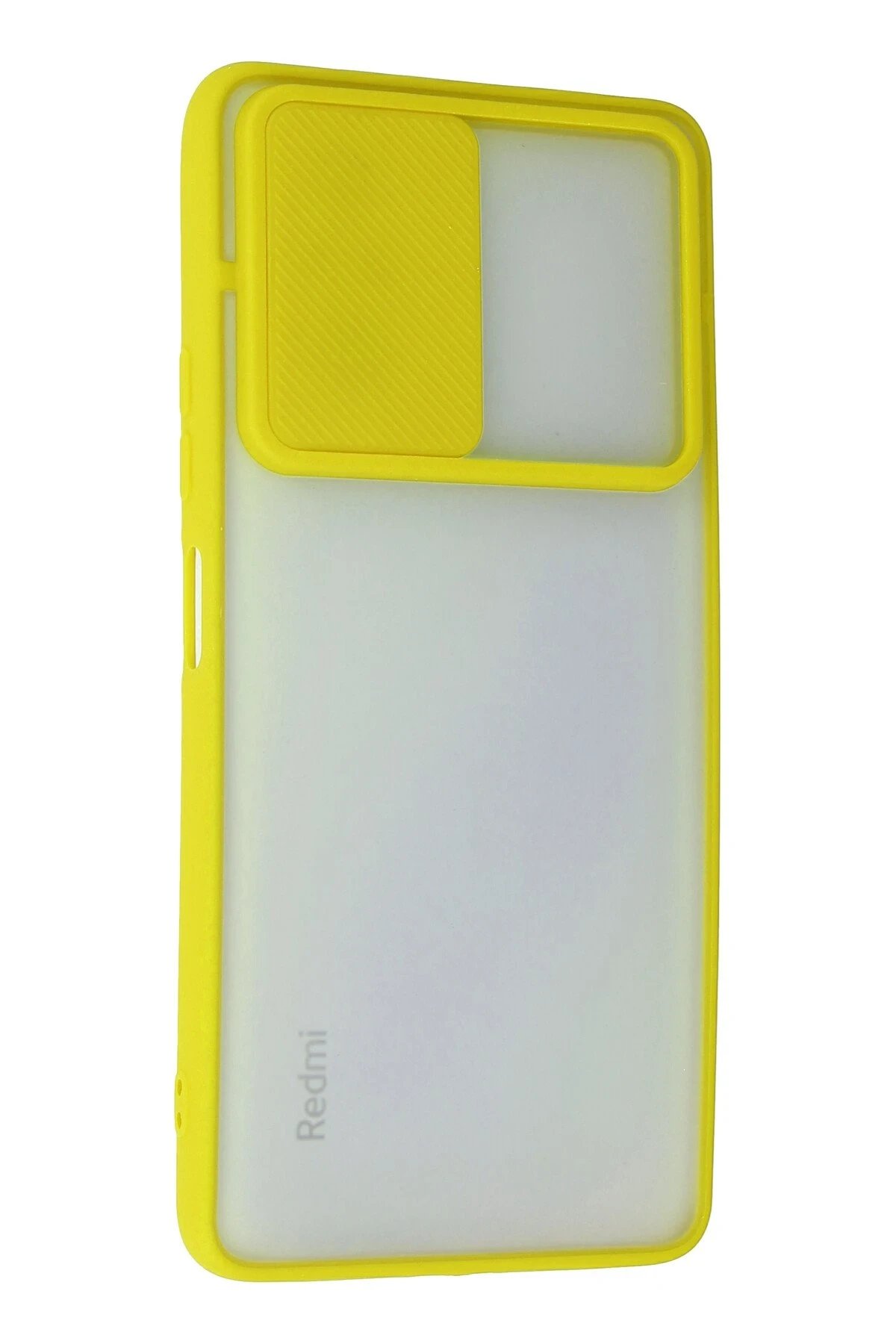 Newface Xiaomi Redmi Note 10 Pro Kılıf Palm Buzlu Kamera Sürgülü Silikon - Sarı