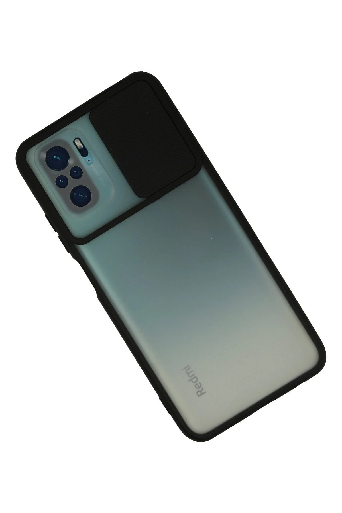 Newface Xiaomi Redmi Note 10 Kılıf Palm Buzlu Kamera Sürgülü Silikon - Siyah