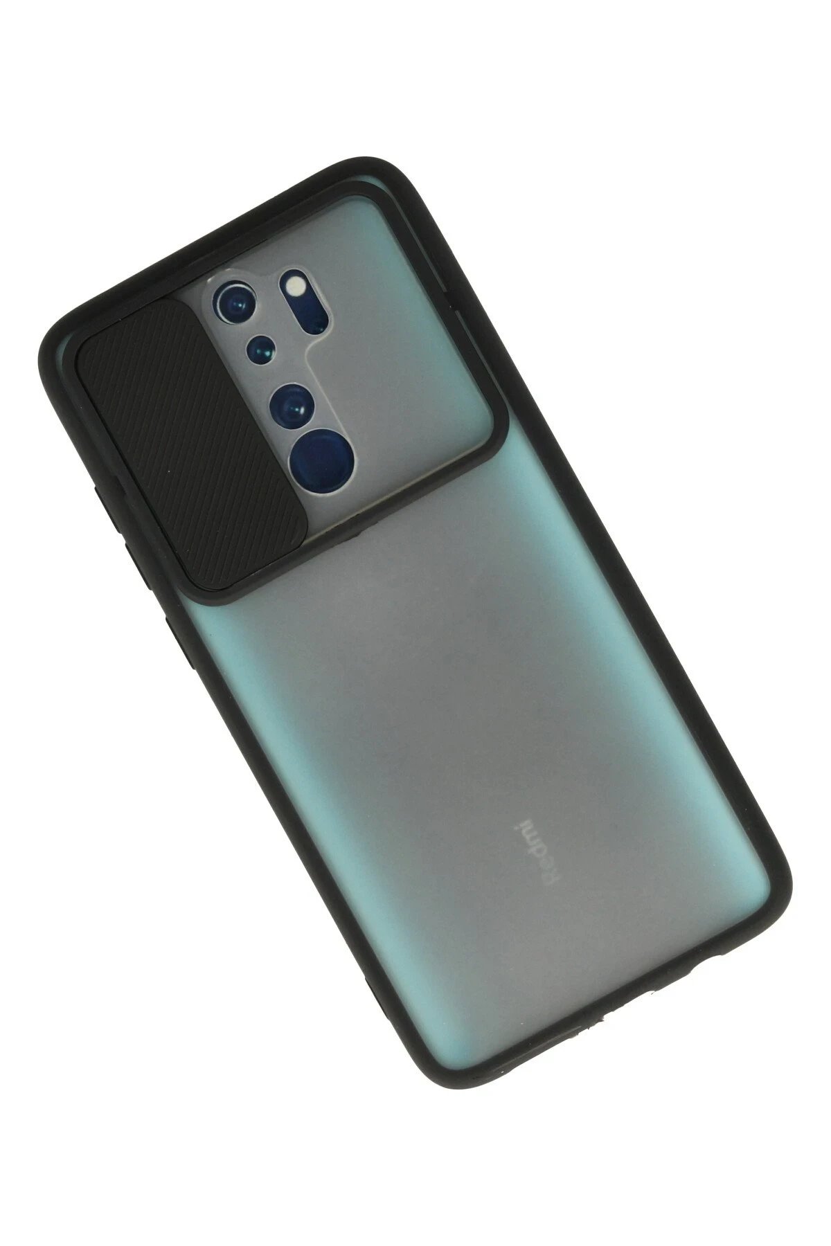 Newface Xiaomi Redmi Note 8 Pro Kılıf Palm Buzlu Kamera Sürgülü Silikon - Siyah