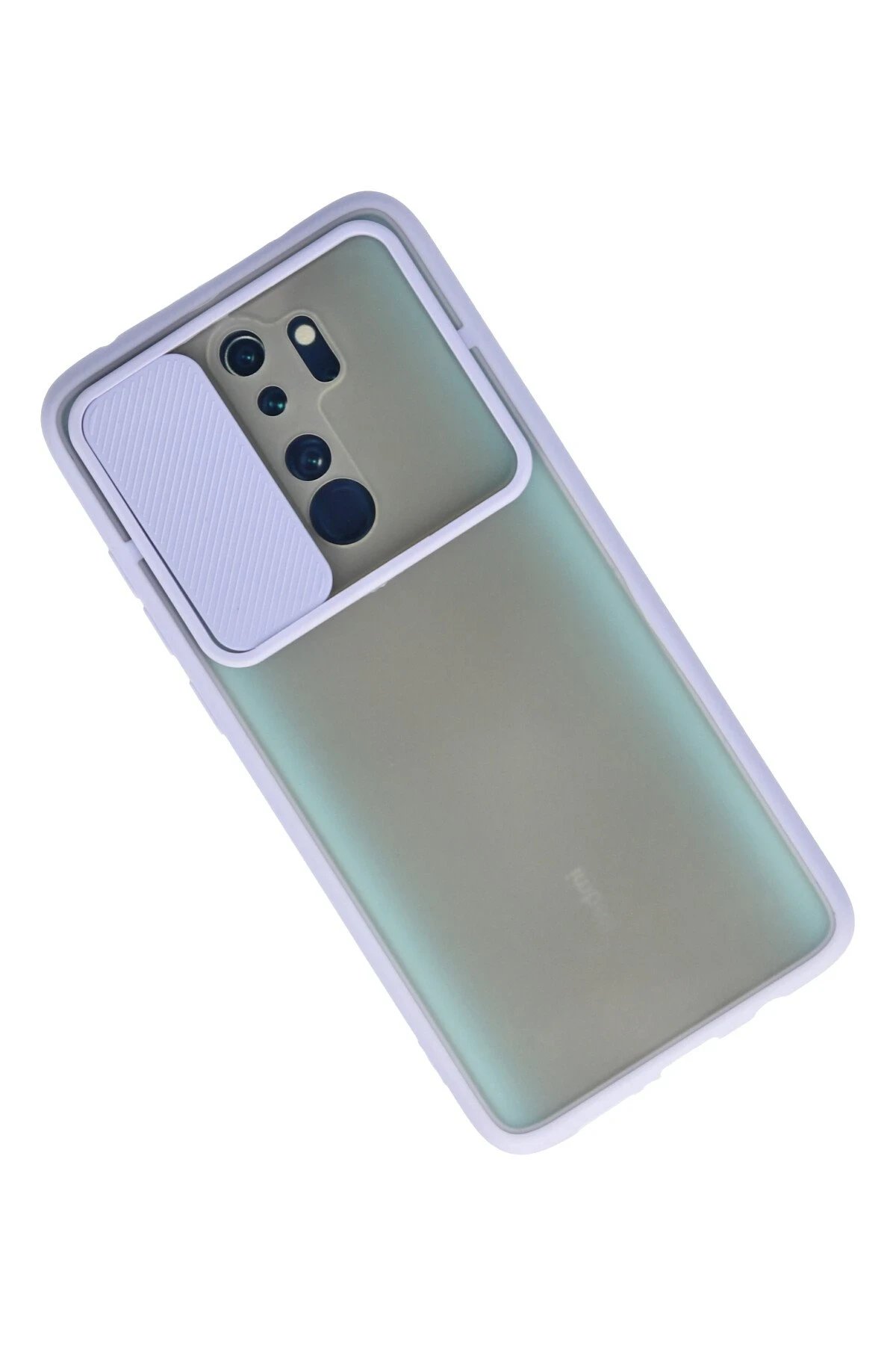 Newface Xiaomi Redmi Note 8 Pro Kılıf Palm Buzlu Kamera Sürgülü Silikon - Lila