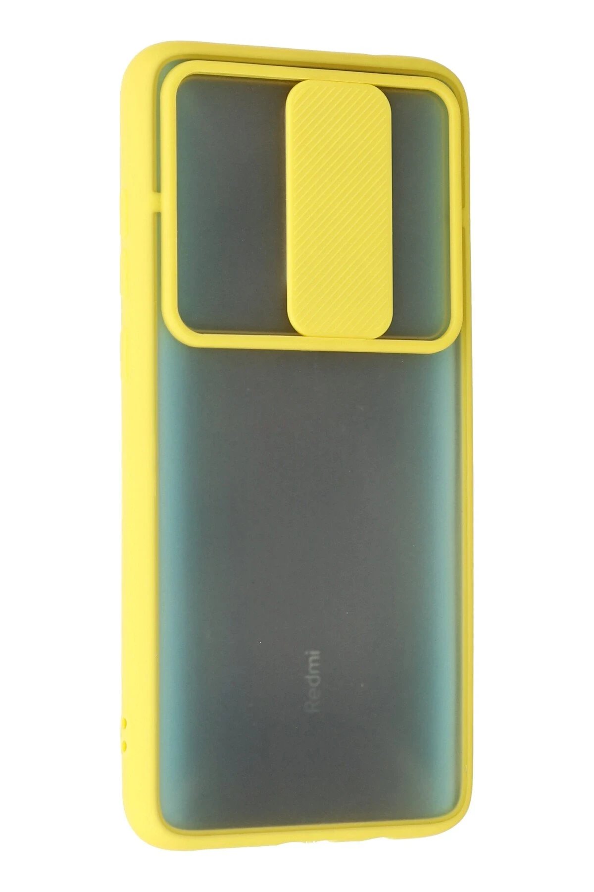 Newface Xiaomi Redmi Note 8 Pro Kılıf Palm Buzlu Kamera Sürgülü Silikon - Sarı