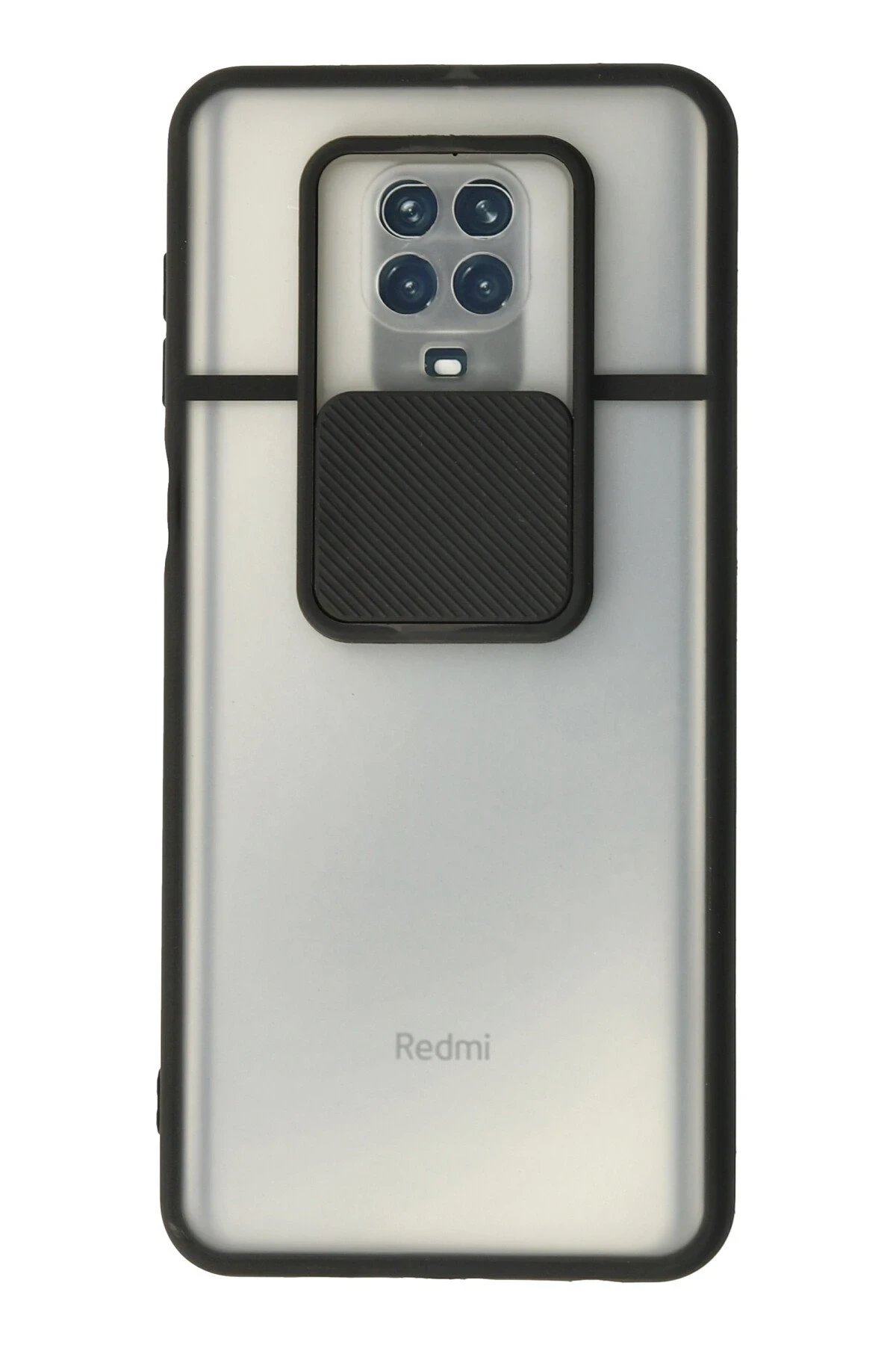 Newface Xiaomi Redmi Note 9 Pro Kılıf Palm Buzlu Kamera Sürgülü Silikon - Siyah