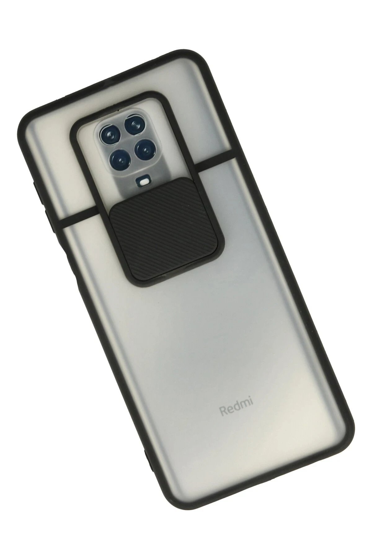 Newface Xiaomi Redmi Note 9 Pro Kılıf Palm Buzlu Kamera Sürgülü Silikon - Siyah