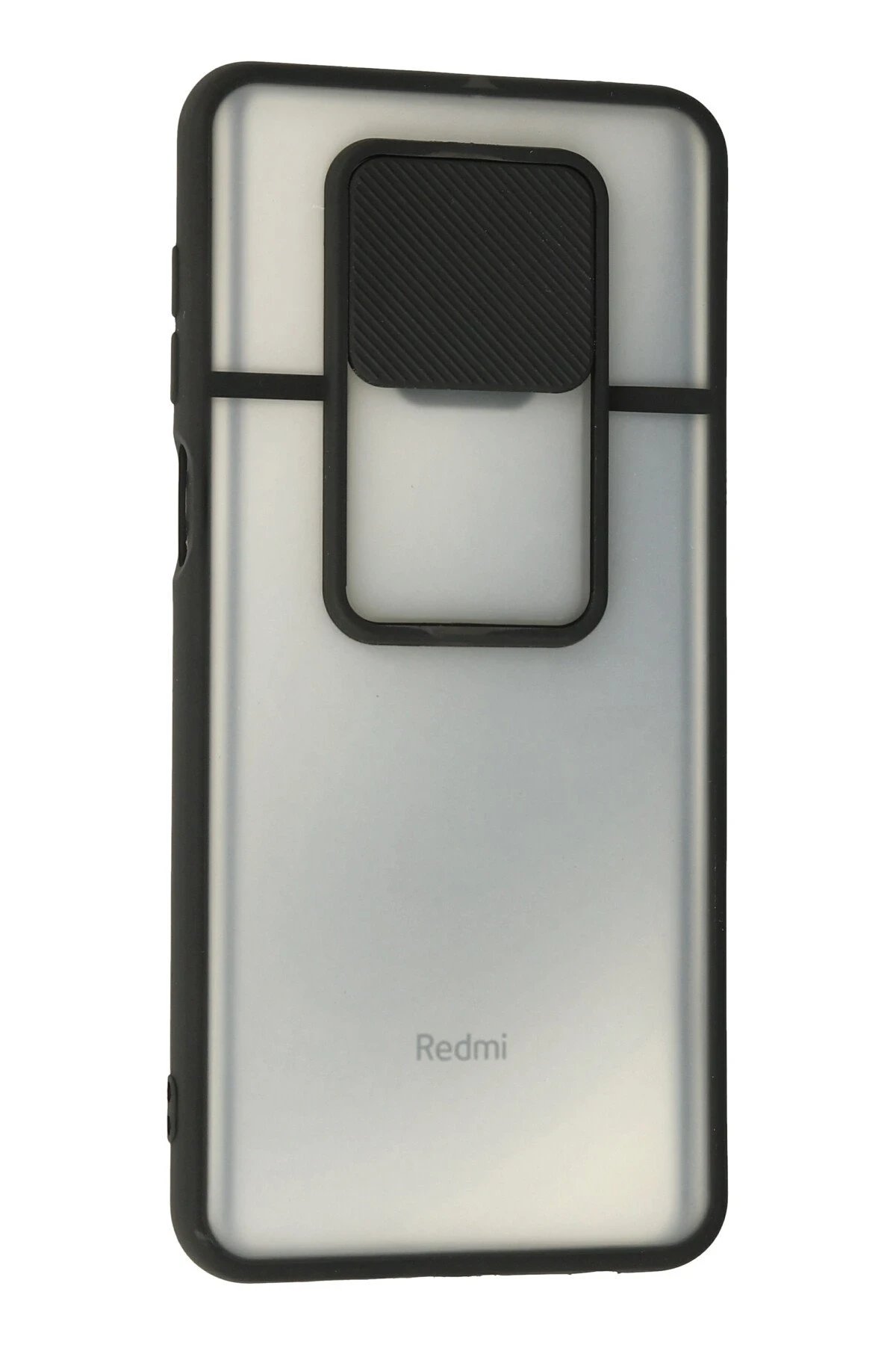 Newface Xiaomi Redmi Note 9 Pro Kılıf Palm Buzlu Kamera Sürgülü Silikon - Siyah