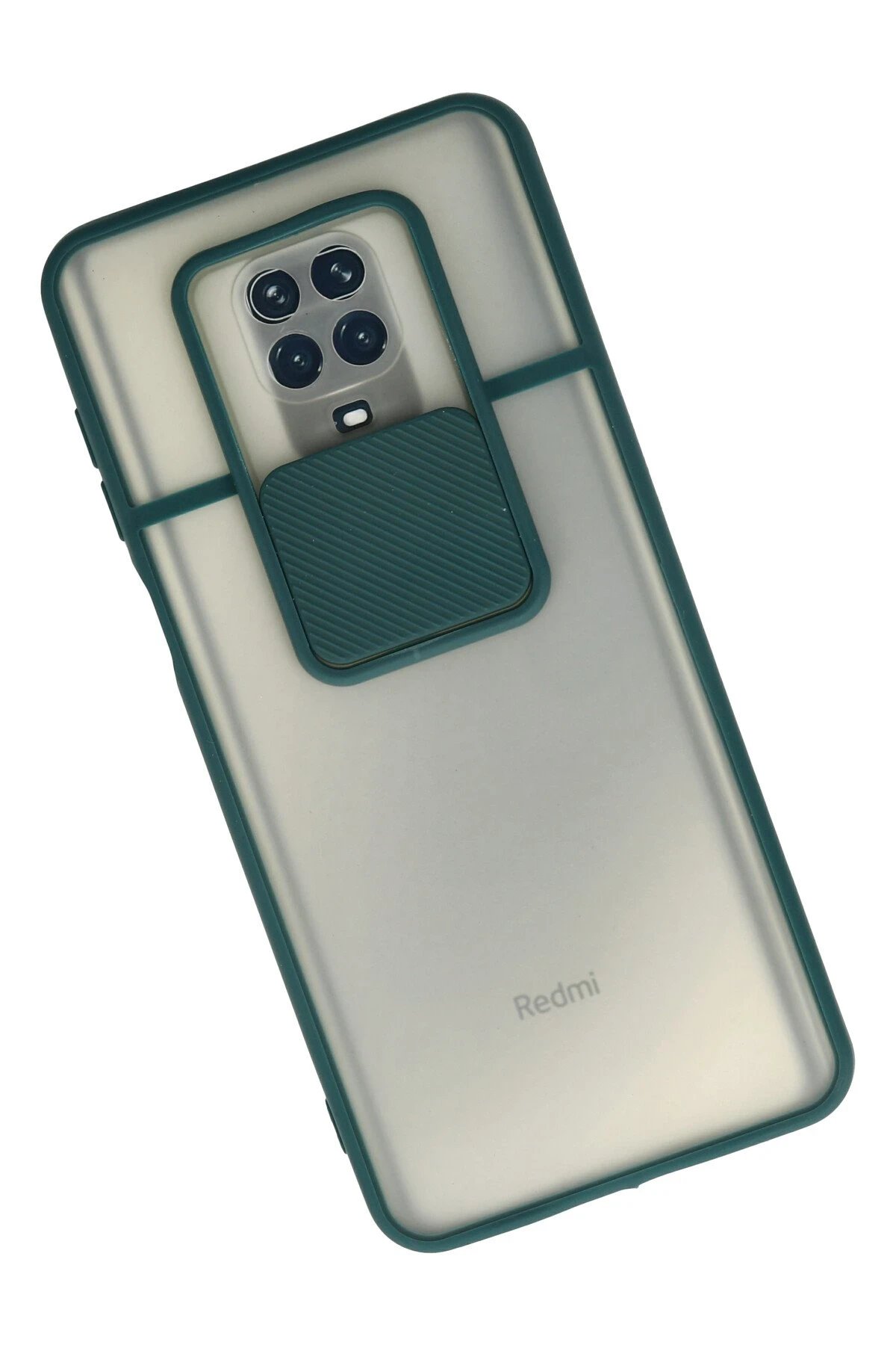 Newface Xiaomi Redmi Note 9 Pro Kılıf Palm Buzlu Kamera Sürgülü Silikon - Yeşil