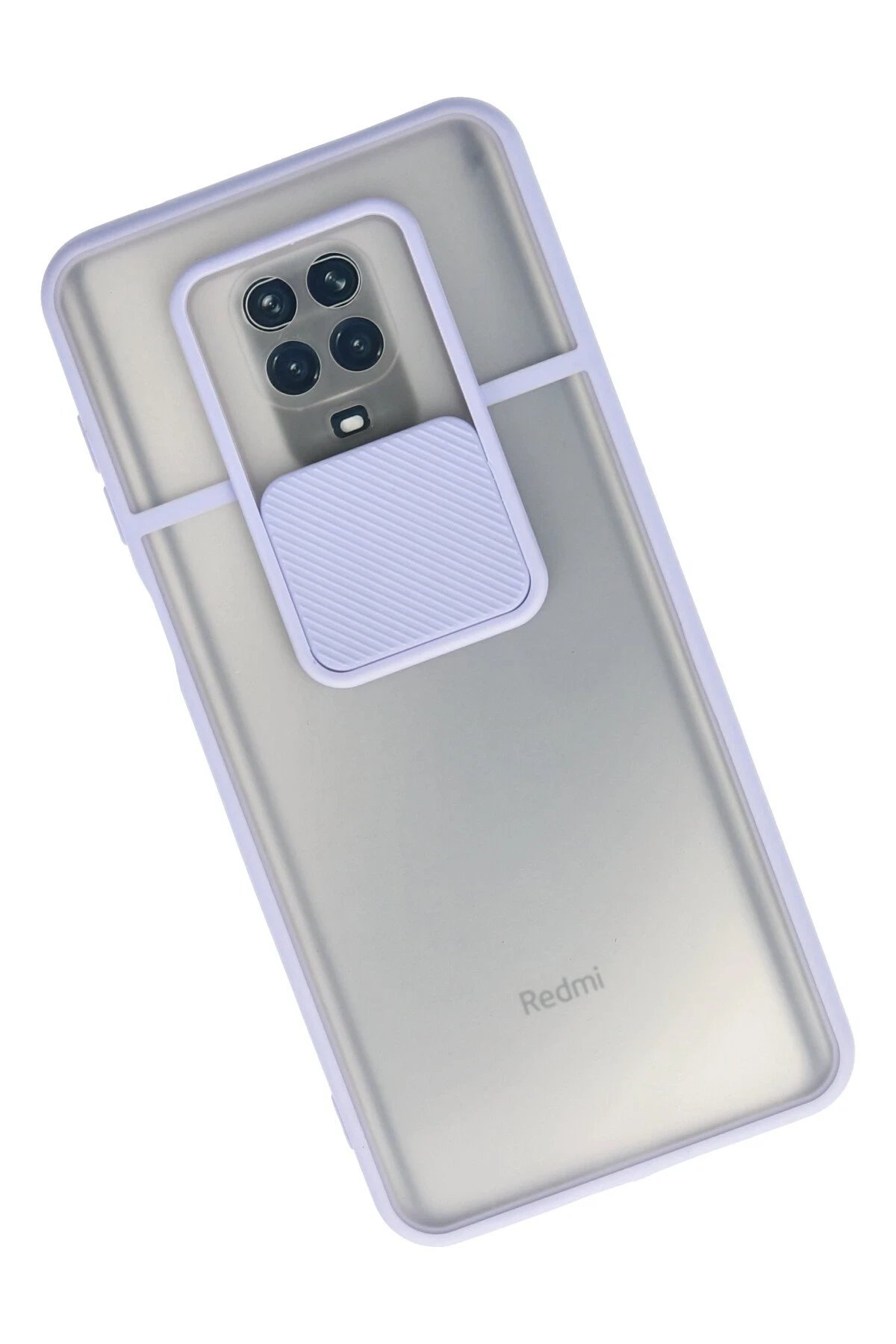 Newface Xiaomi Redmi Note 9 Pro Kılıf Palm Buzlu Kamera Sürgülü Silikon - Lila