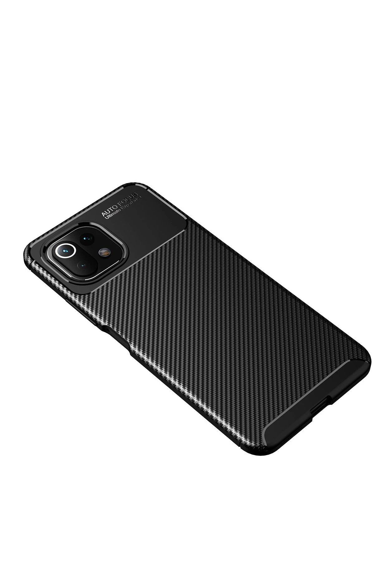 Newface Xiaomi Mİ 11 Lite Kılıf Auto Focus Karbon Kapak - Siyah