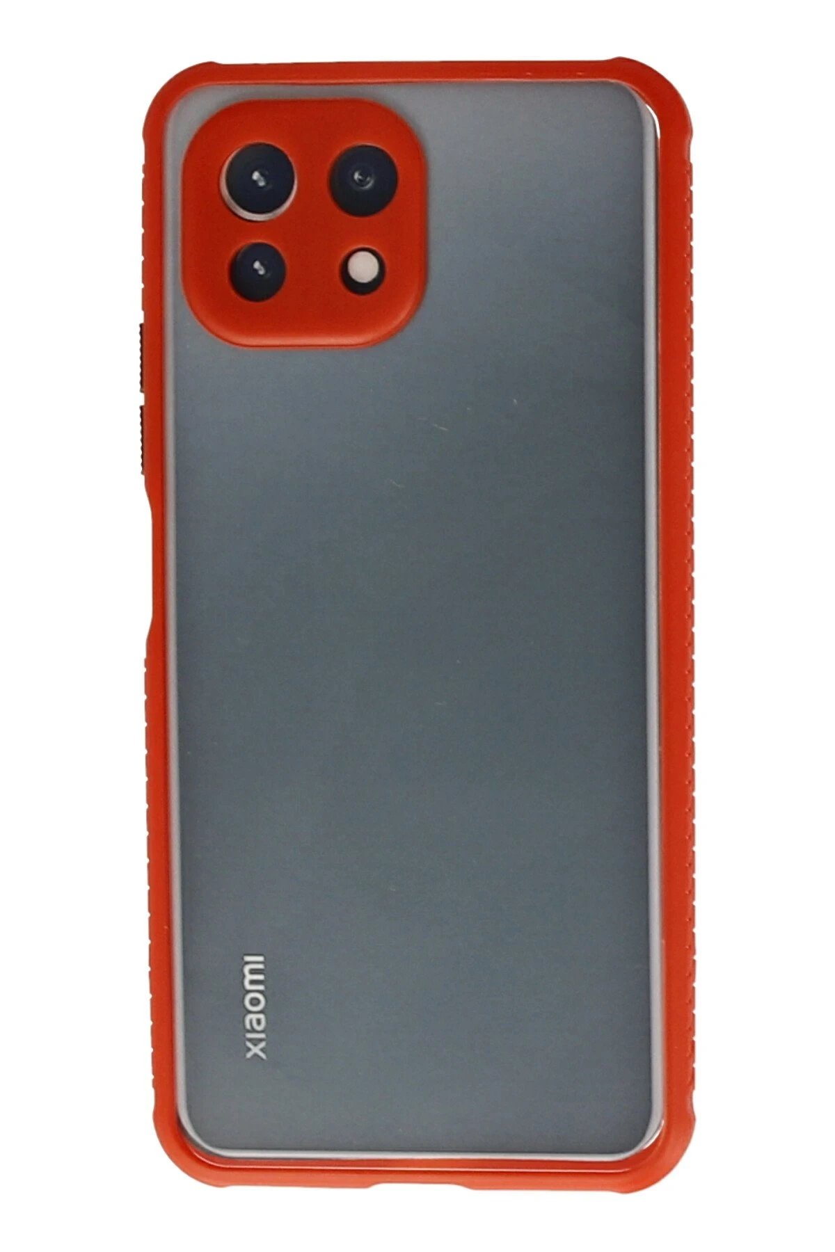 Newface Xiaomi Mİ 11 Lite Kılıf Miami Şeffaf Silikon - Kırmızı