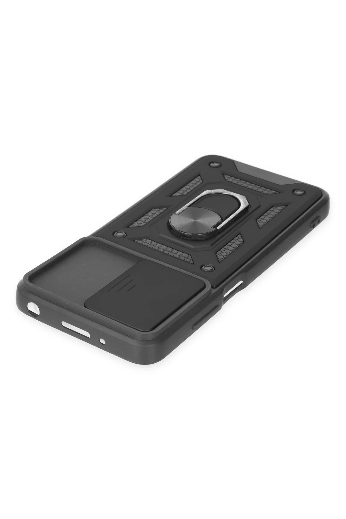 Newface Xiaomi Redmi 10 2022 Kılıf Pars Lens Yüzüklü Silikon - Siyah