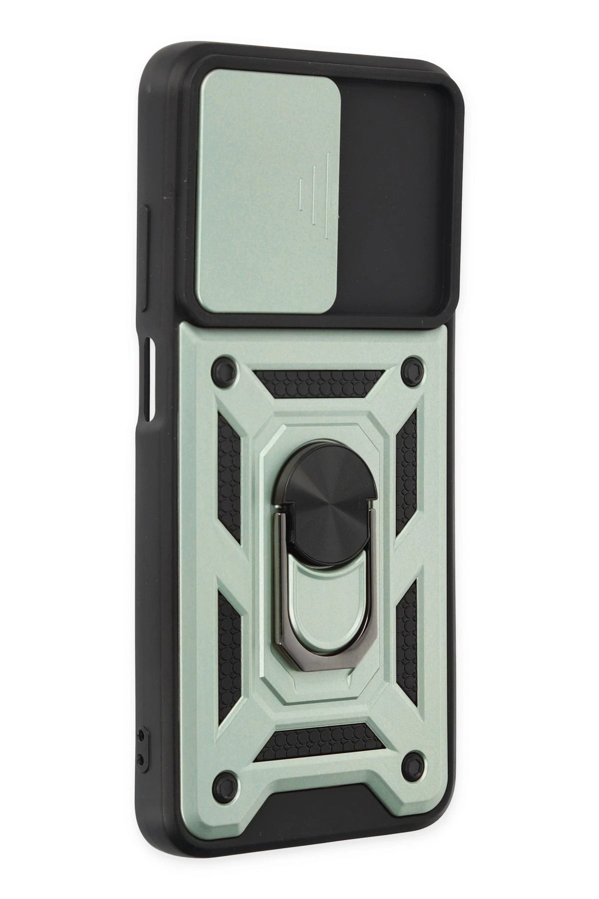 Newface Xiaomi Redmi 10 2022 Kılıf Pars Lens Yüzüklü Silikon - Yeşil