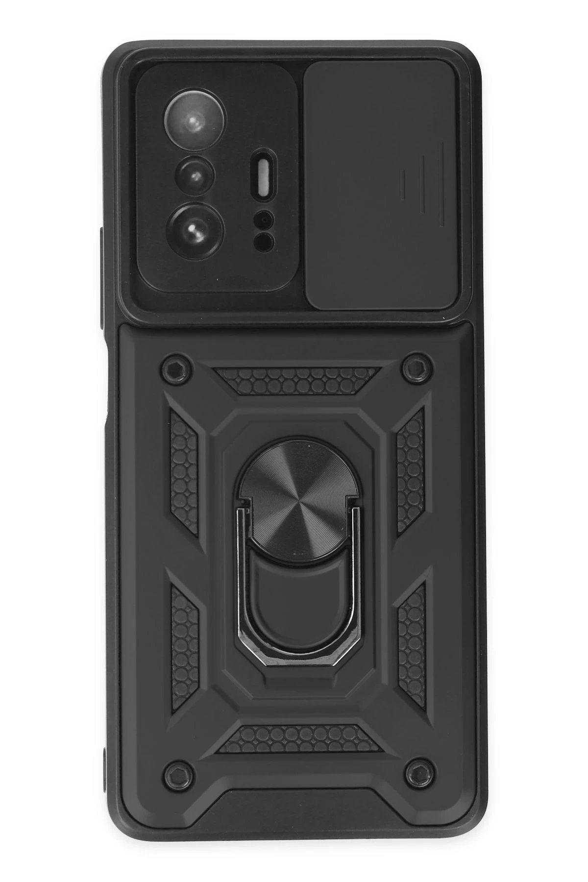 Newface Xiaomi Mi 11T Pro Kılıf Pars Lens Yüzüklü Silikon - Siyah