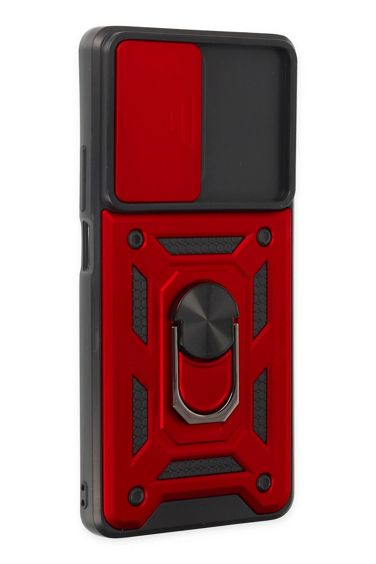 Newface Xiaomi Mi 11T Pro Kılıf Pars Lens Yüzüklü Silikon - Kırmızı