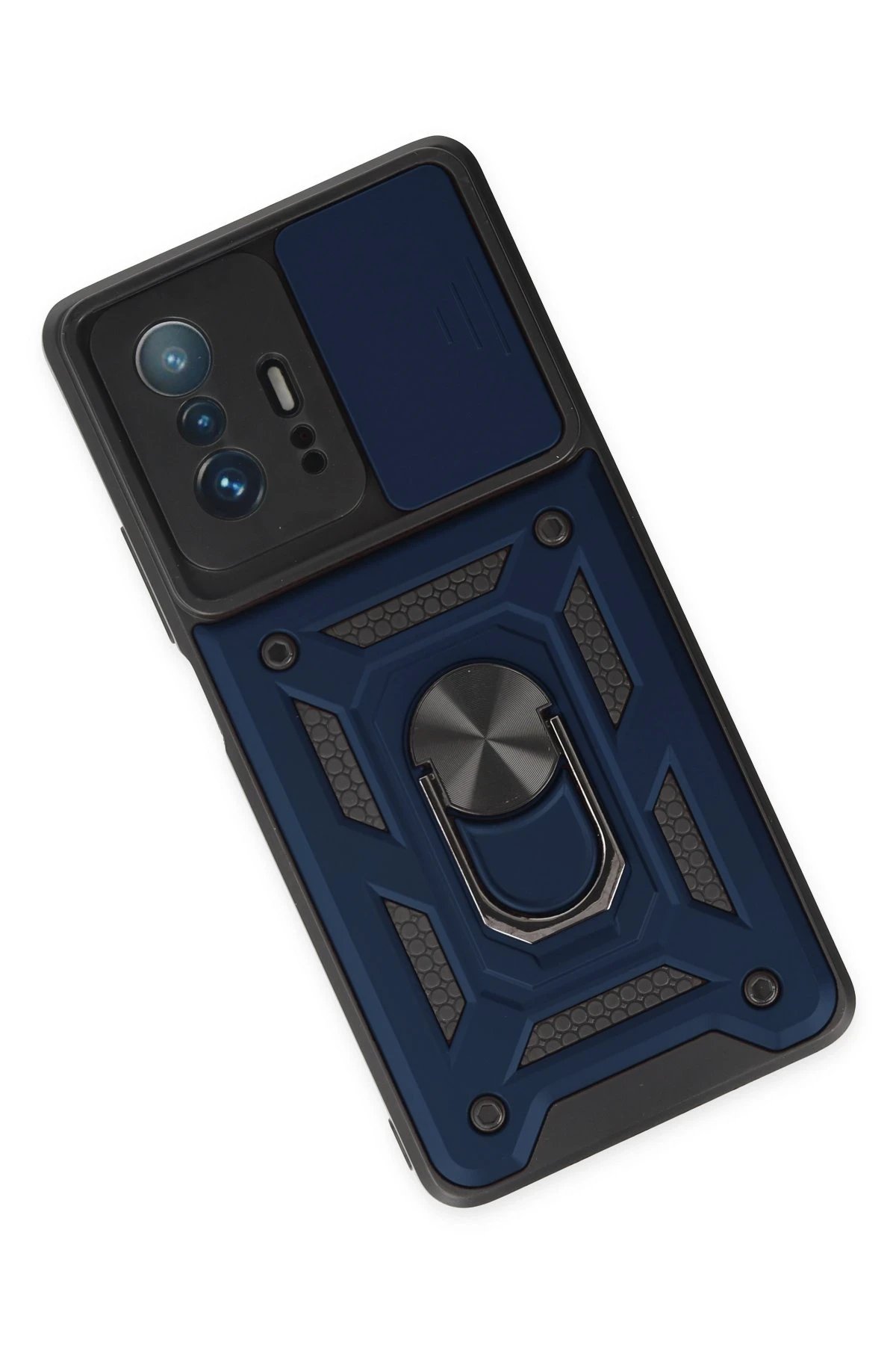 Newface Xiaomi Mi 11T Pro Kılıf Pars Lens Yüzüklü Silikon - Lacivert