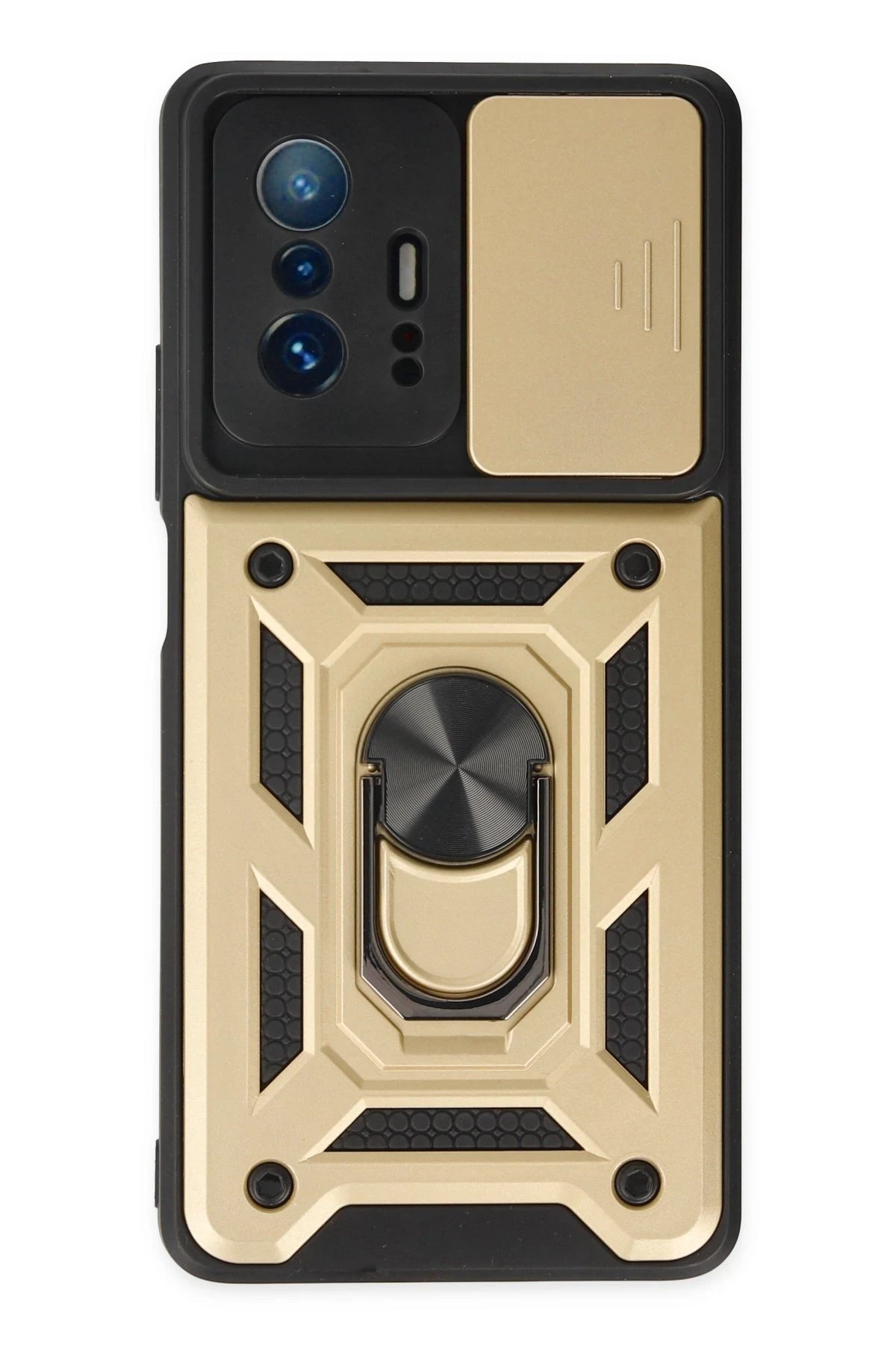 Newface Xiaomi Mi 11T Pro Kılıf Pars Lens Yüzüklü Silikon - Gold