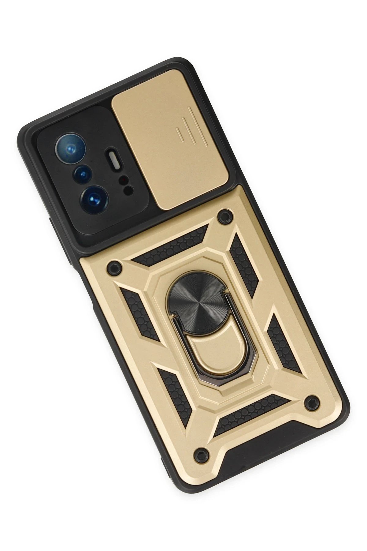 Newface Xiaomi Mi 11T Pro Kılıf Pars Lens Yüzüklü Silikon - Gold