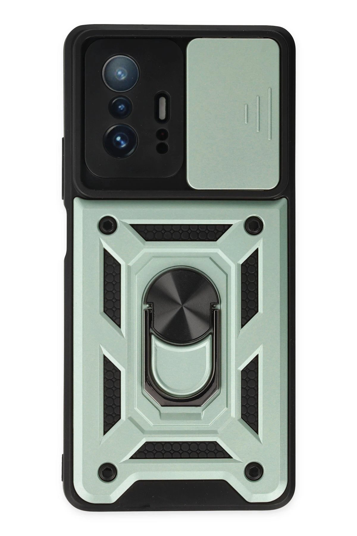 Newface Xiaomi Mi 11T Pro Kılıf Pars Lens Yüzüklü Silikon - Yeşil