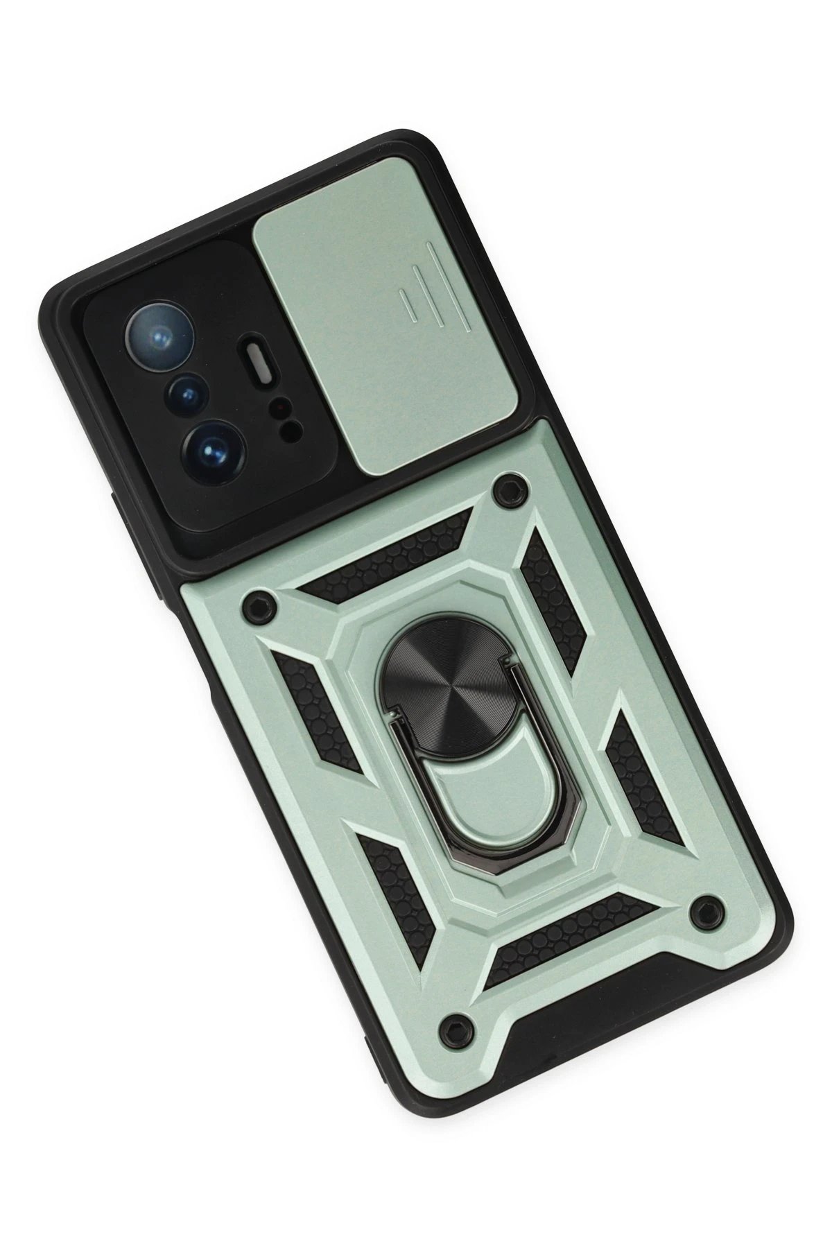 Newface Xiaomi Mi 11T Pro Kılıf Pars Lens Yüzüklü Silikon - Yeşil